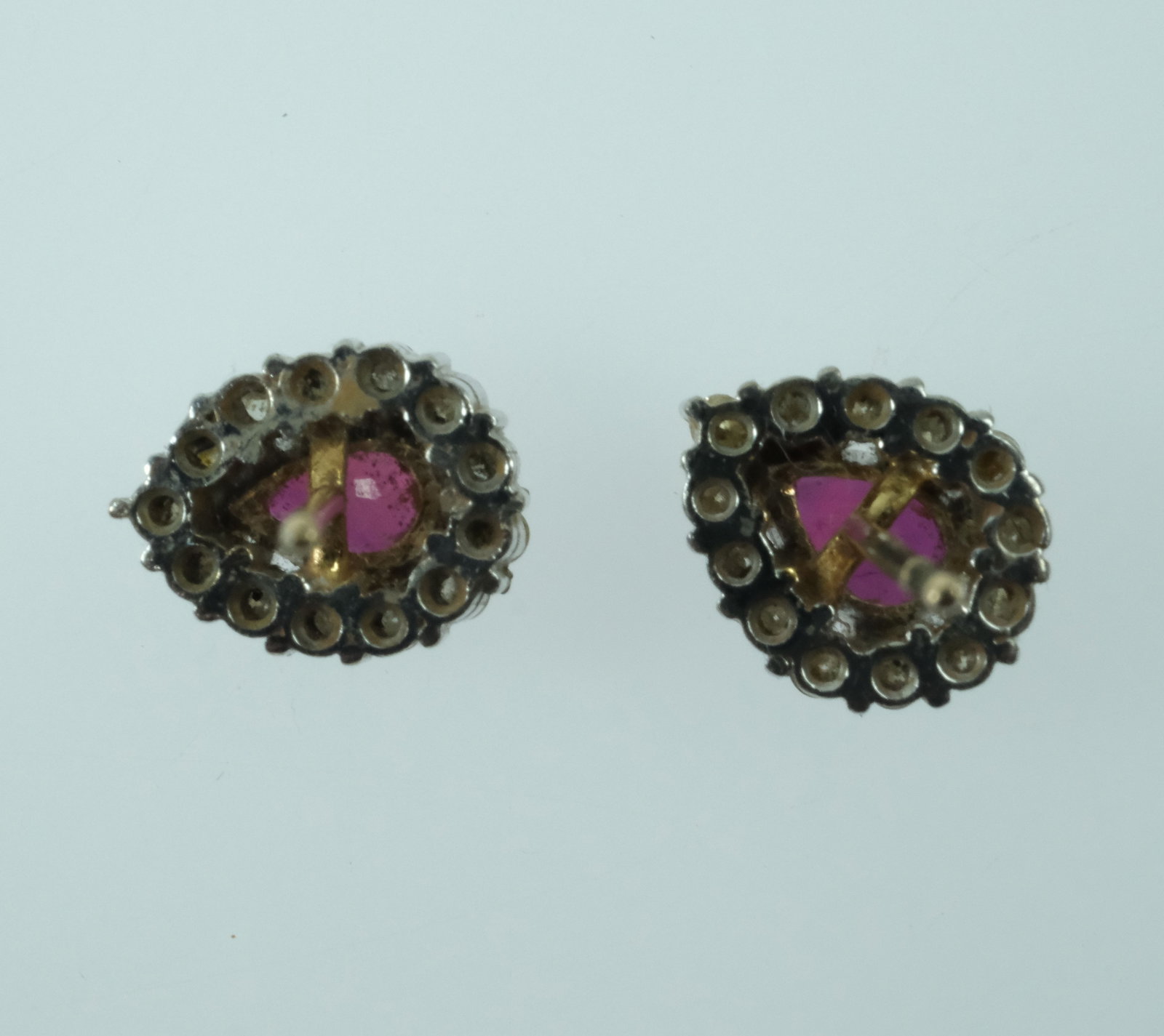 Ruby & Diamond Stud Earrings in 14ct White Gold (Pair) - 4