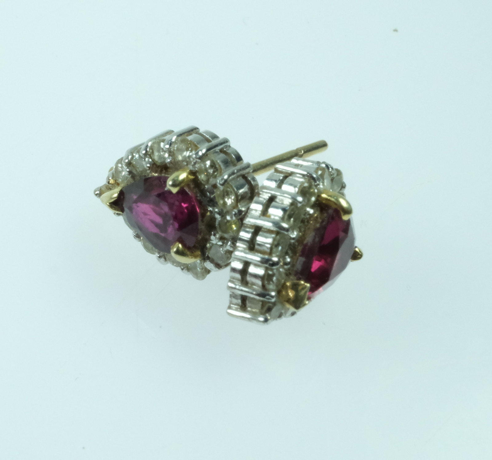 Ruby & Diamond Stud Earrings in 14ct White Gold (Pair) - 5