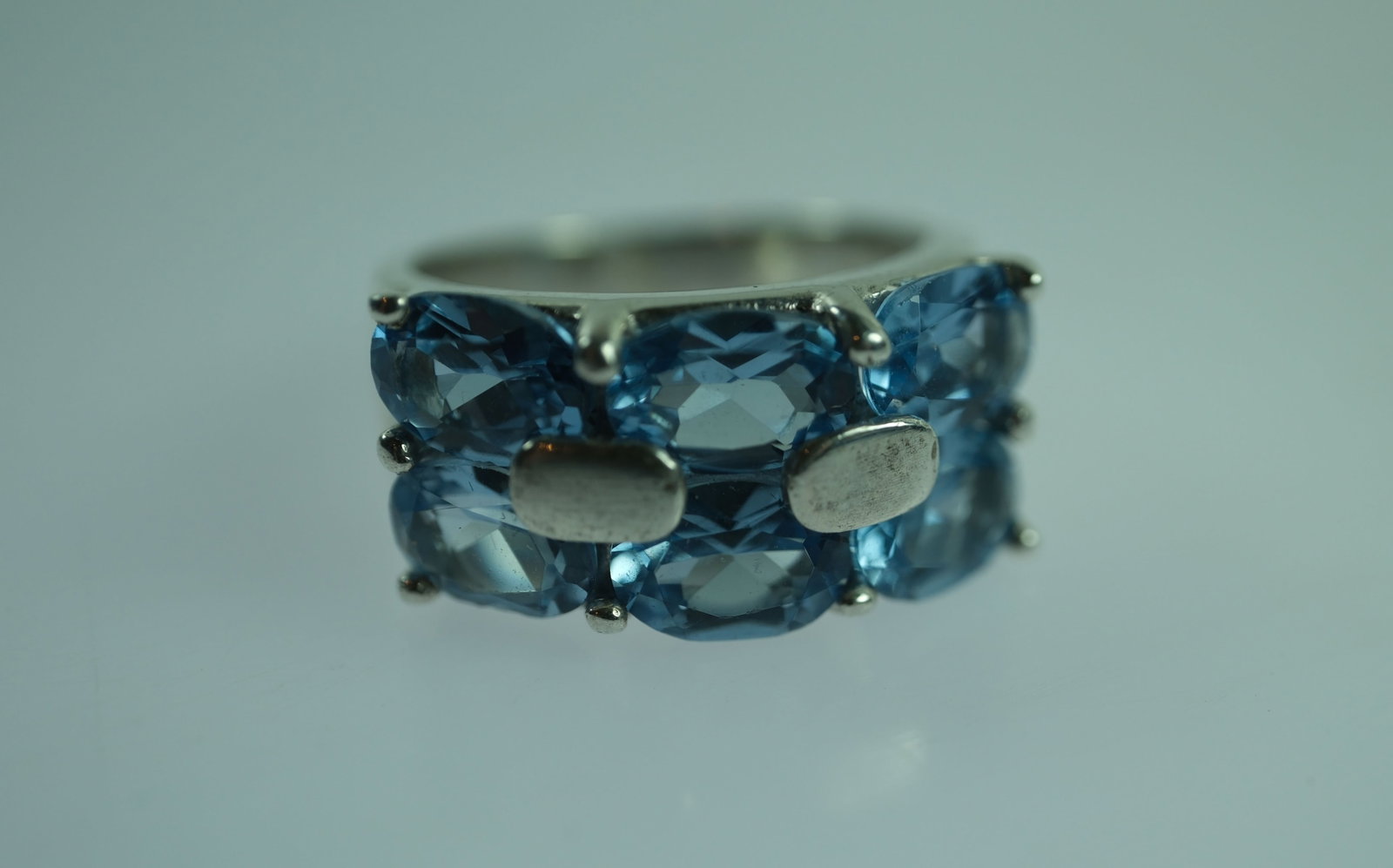 London Blue Topaz Ring in Sterling (925) Silver - 2
