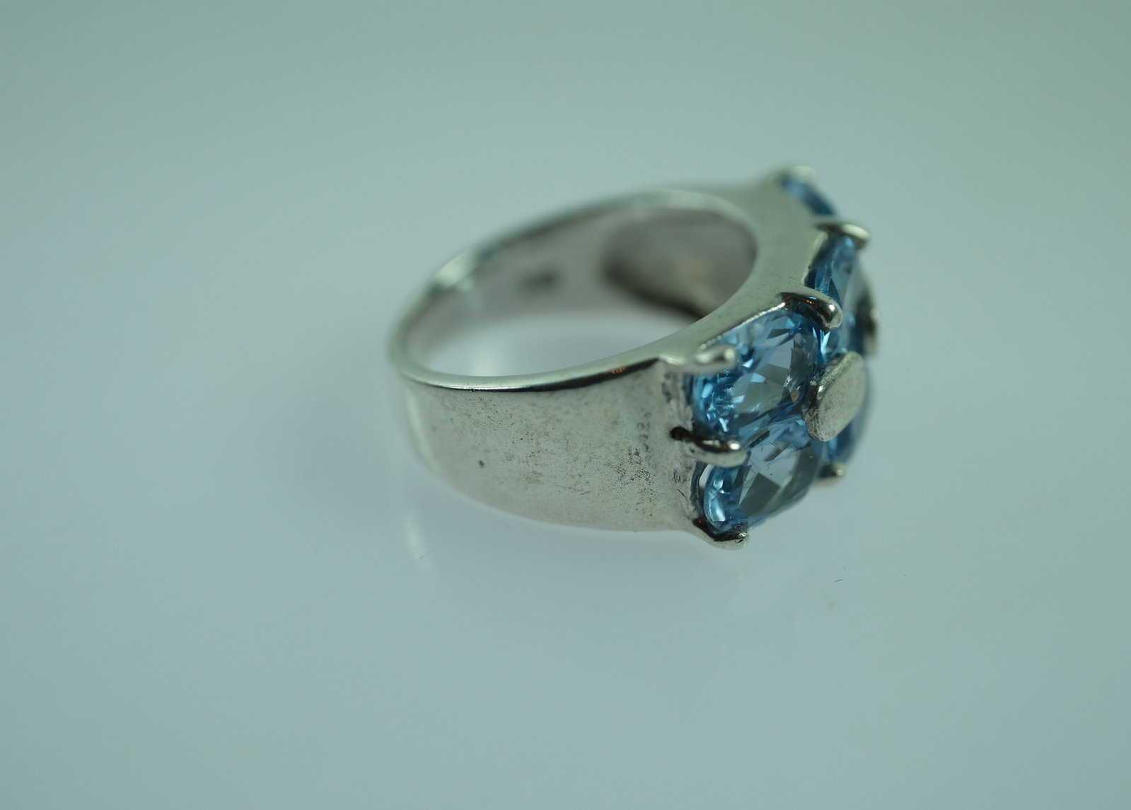 London Blue Topaz Ring in Sterling (925) Silver - 4