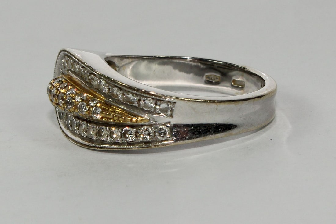 Italian Diamond Ring in Platinum-plated 18ct White & Yellow Gold - 2