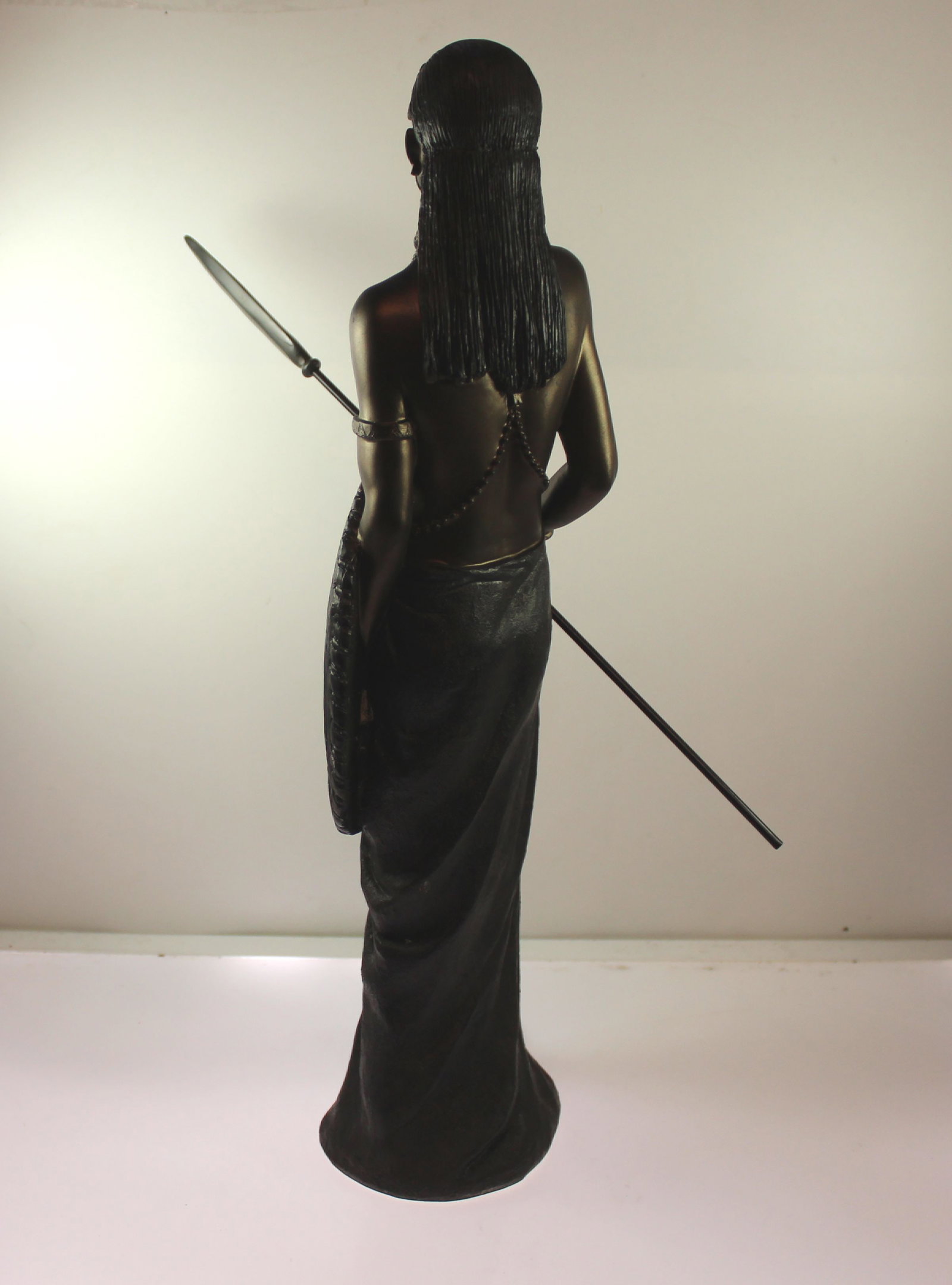 Bronzed Porcelain Statue of an African Native Male Warrior - 3