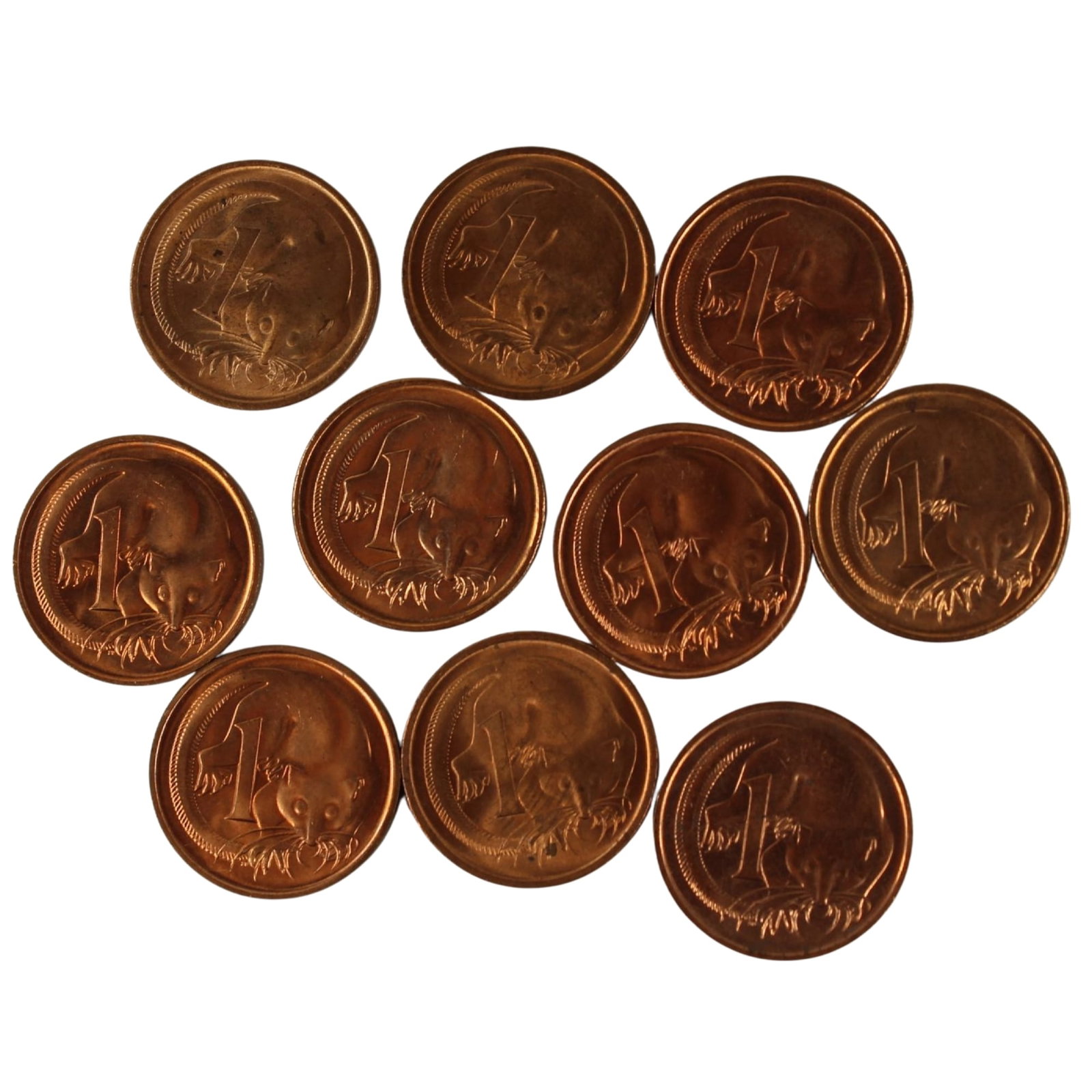 Australia 1966 (C) Cent, Choice Uncirculated (10 coins): Canberra Mint Medium Coins, Australia & New Zealand