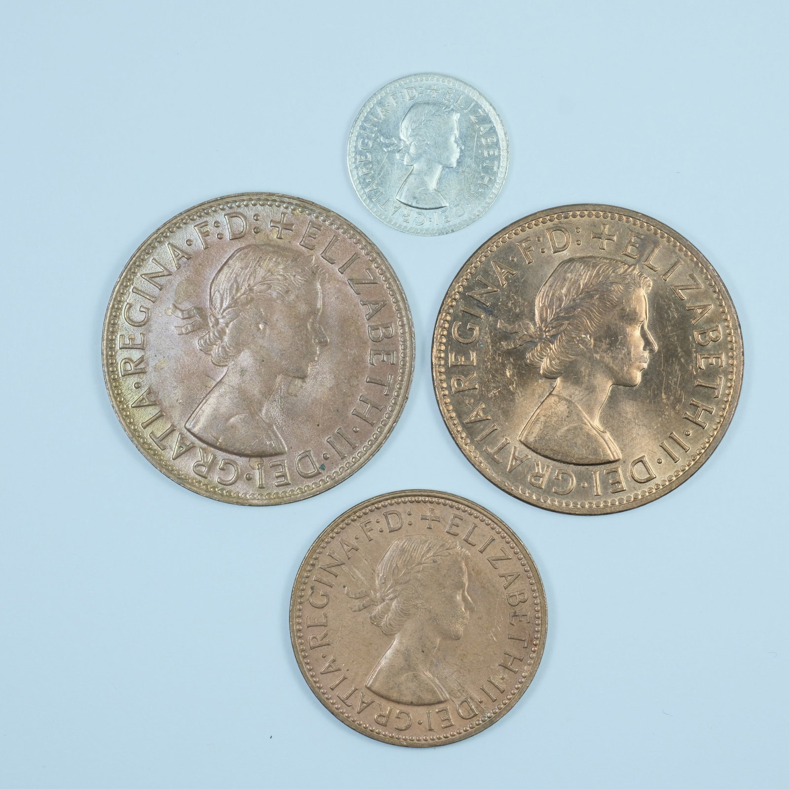 Australia 1964 Copper & Silver (500) Year Set, Choice Uncirculated (4 coins) - 2