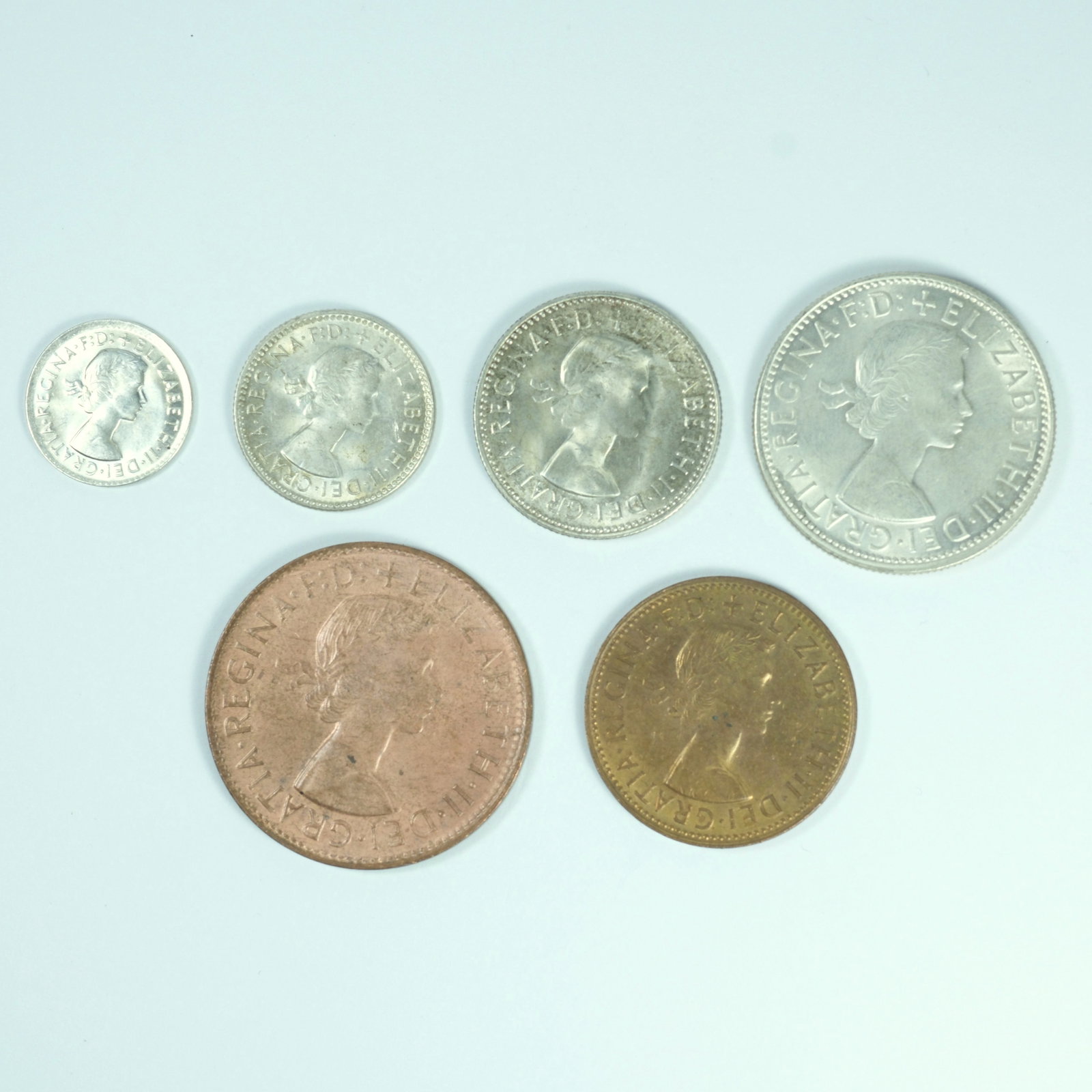 Australia 1963 Copper & Silver (500) Year Set, Choice Uncirculated (6 coins) - 2