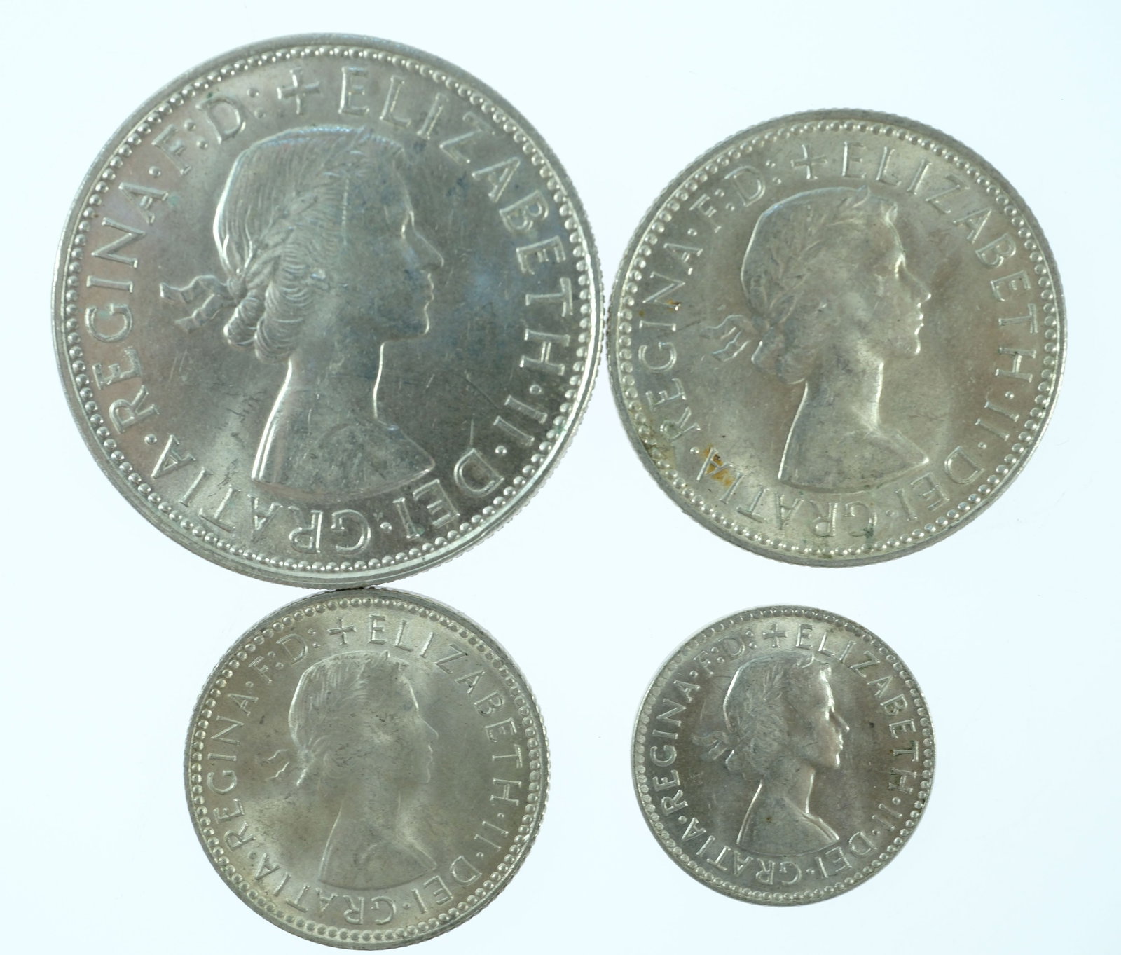 Australia 1963 Silver (500) 3d, 6d, 1/- & 2/- Set, Lustrous Uncirculated (4 coins) - 2