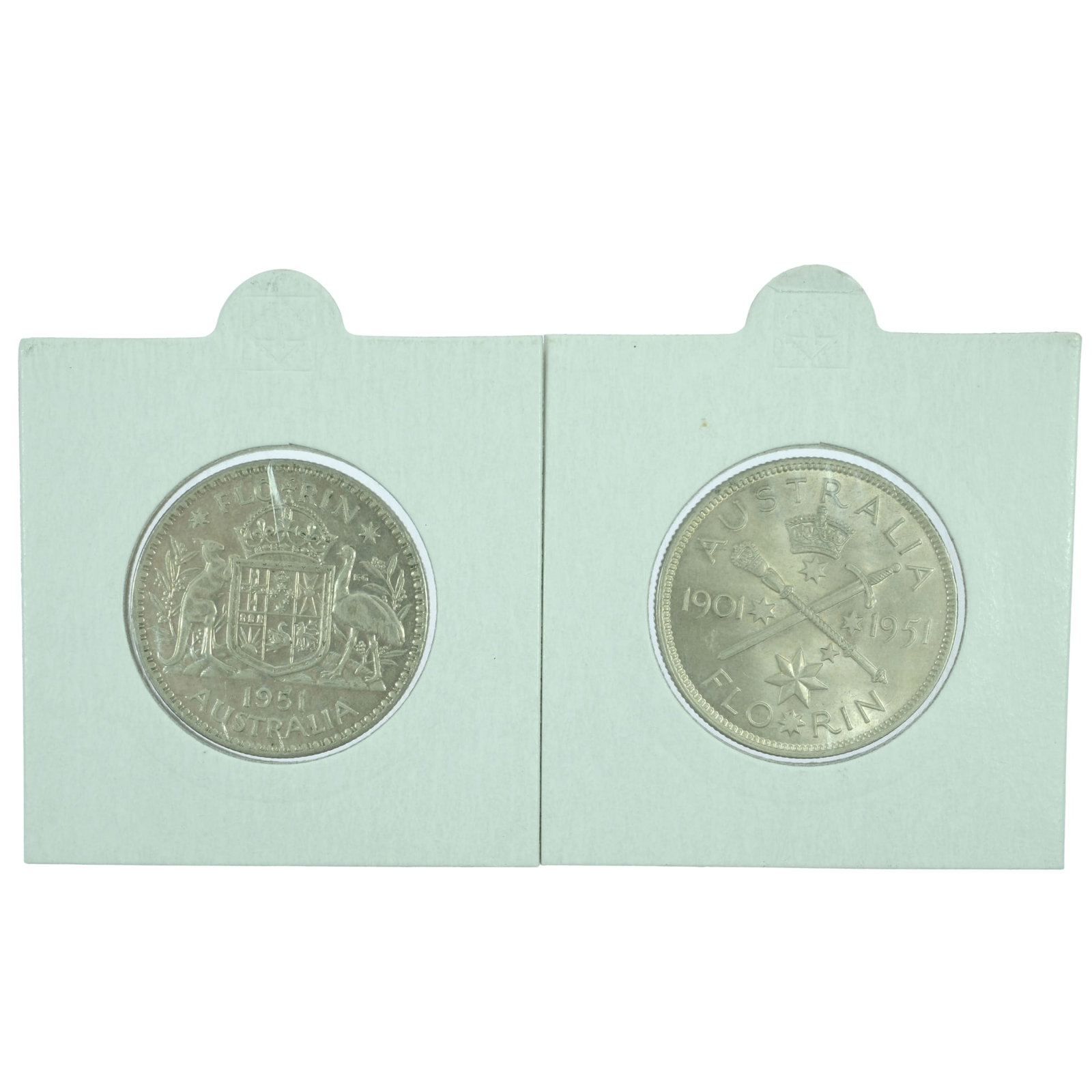 Australia 1951 C of A & Jubilee Florin,Uncirculated (2) (1 of 2)