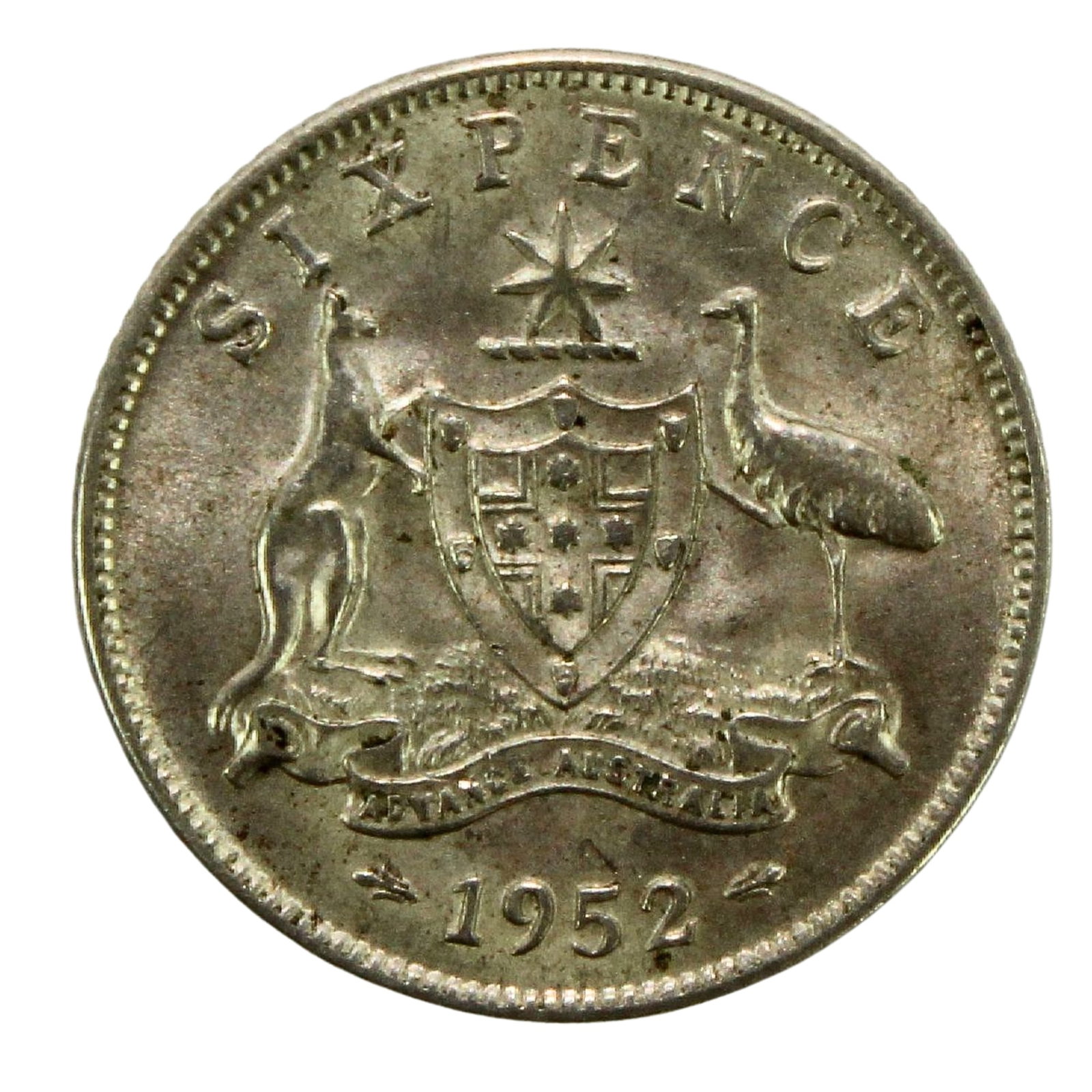 Australia 1952 Sixpence, about Uncirculated: Key Date Medium Coins, Monies & Stamps Exhibited Coins, Australia & New Zealand