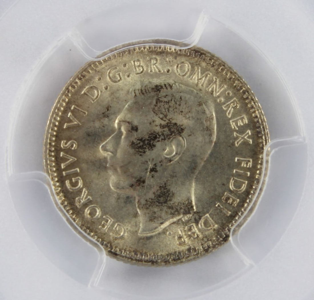 Australia 1950 Sixpence, PCGS MS64 (Pop 31 / Higher 32) - 2