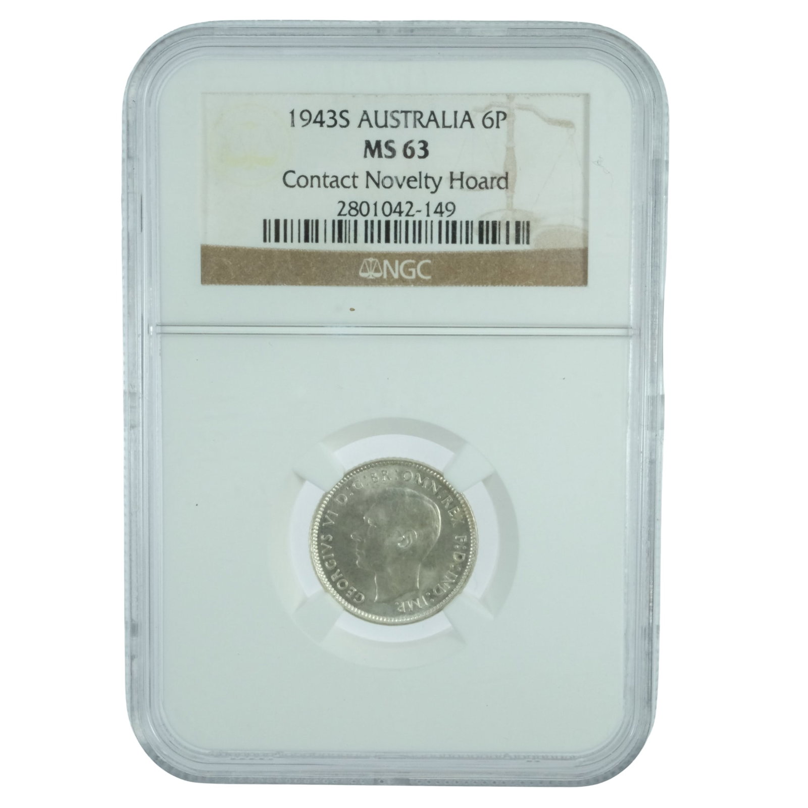 Australia 1943 S Sixpence, NGC MS63 (1 of 2)