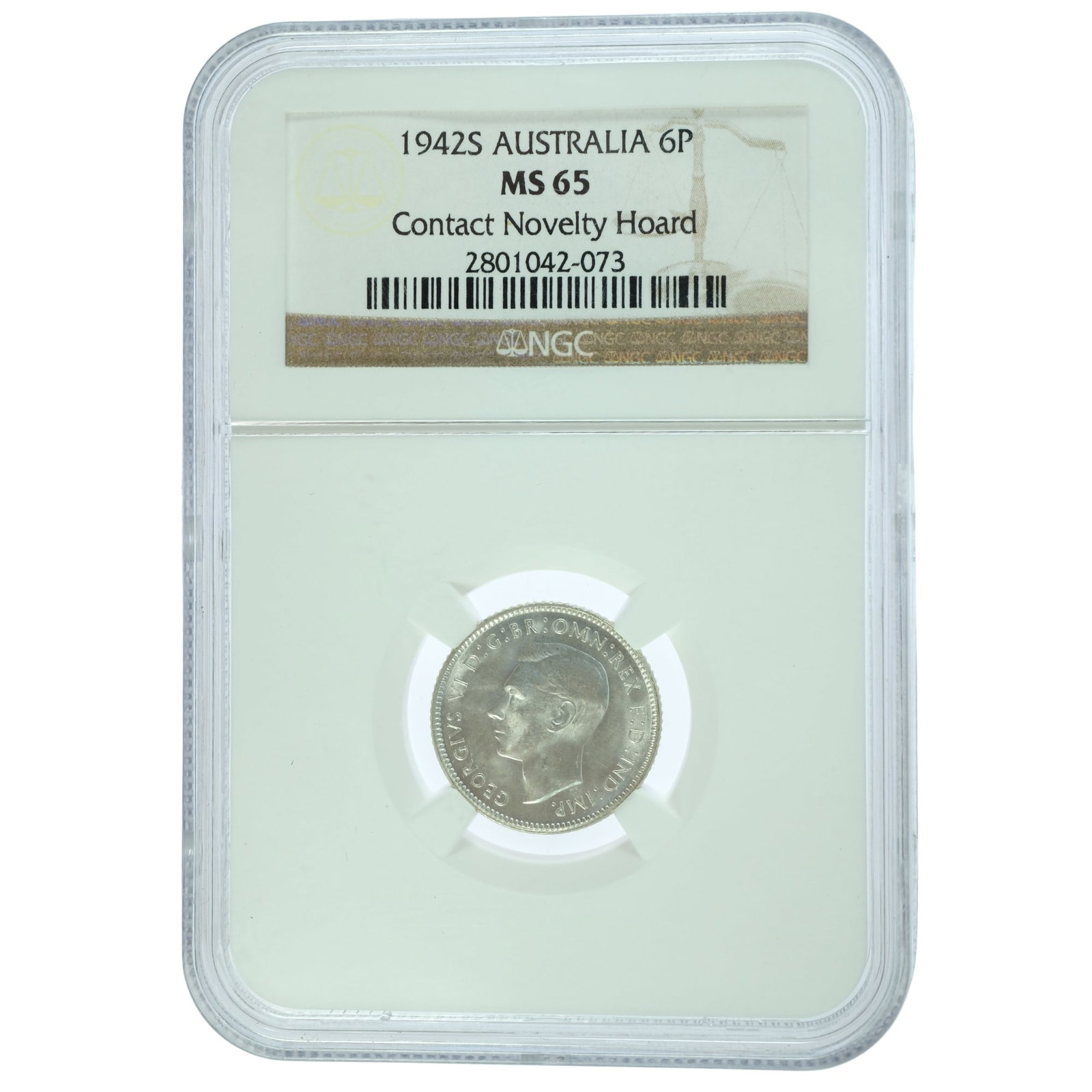 Australia 1942 S Sixpence, NGC MS65 (1 of 2)