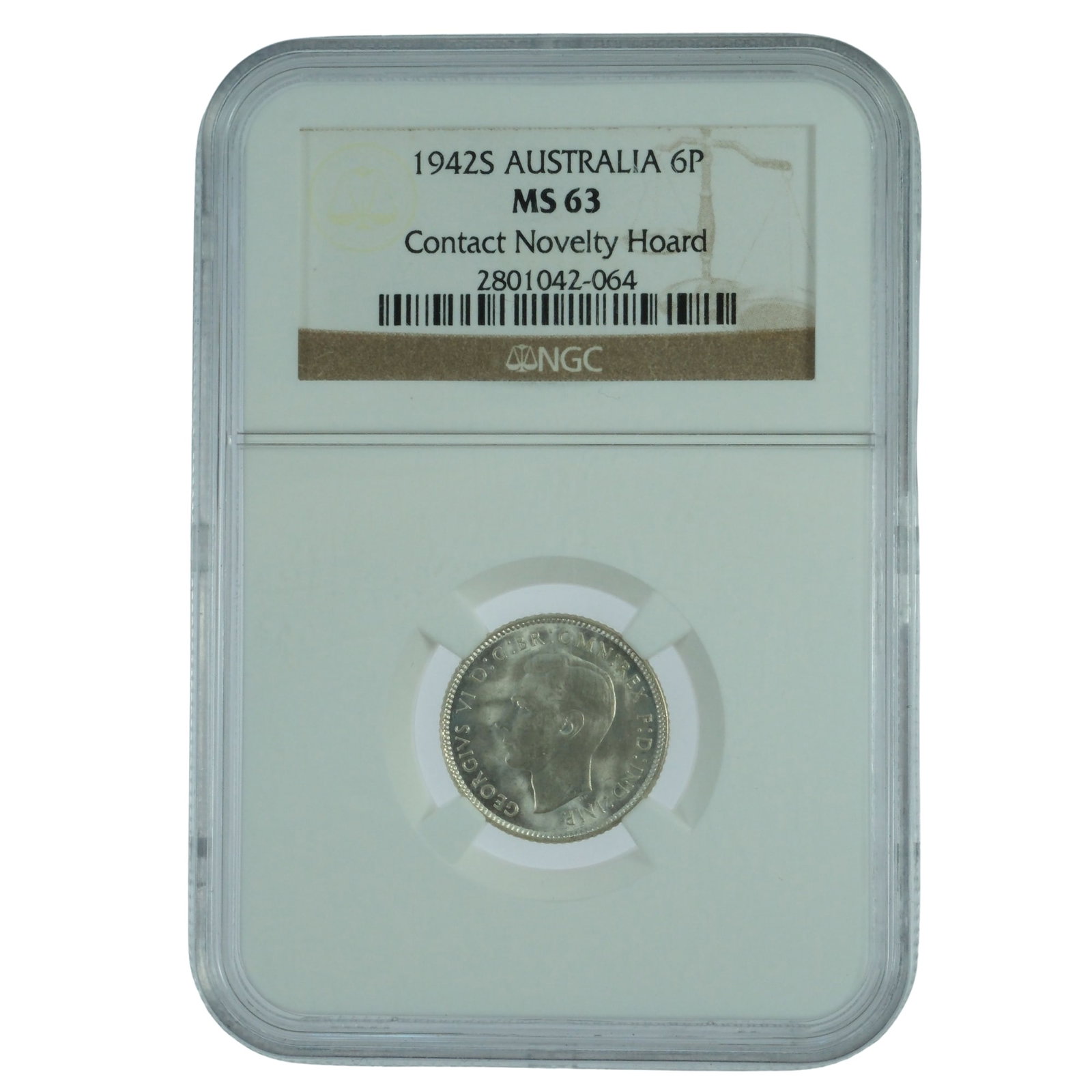 Australia 1942 S Sixpence, NGC MS63 (1 of 2)