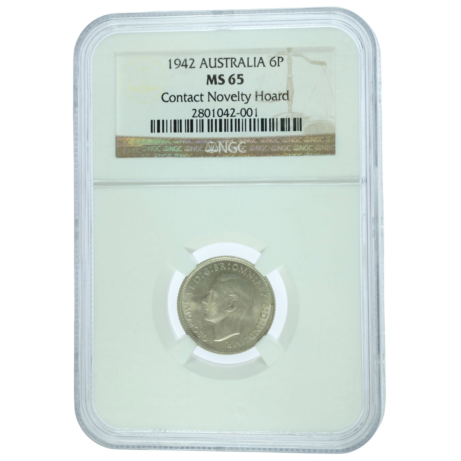 Australia 1942 (M) Sixpence, NGC MS65 (1 of 2)