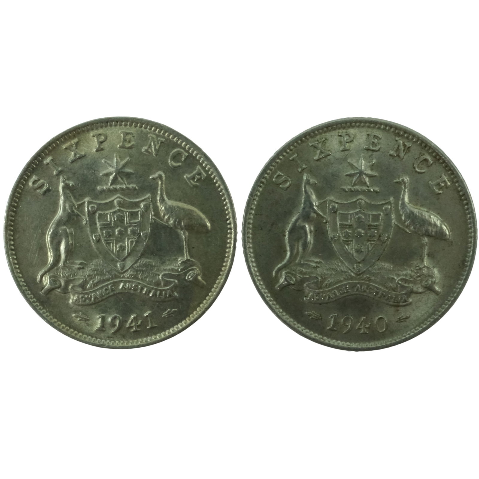 Australia 1940 & 1941 6d's, virtually Uncirculated (2 coins) (1 of 2)