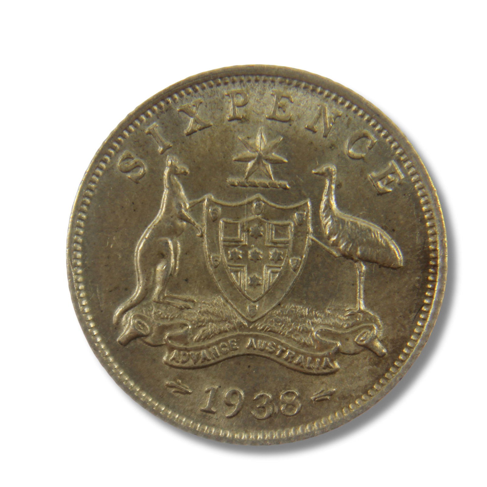 Australia 1938 Sixpence, Choice Uncirculated: George VI Medium Coins, Monies & Stamps Exhibited Coins, Australia & New Zealand