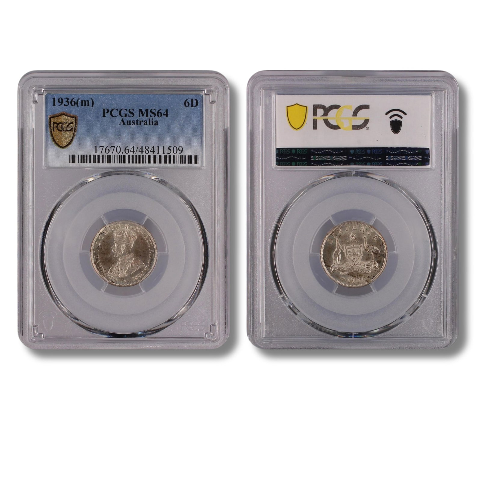 Australia 1936 Sixpence, PCGS MS64 (Pop 33 / Higher 39) - 2