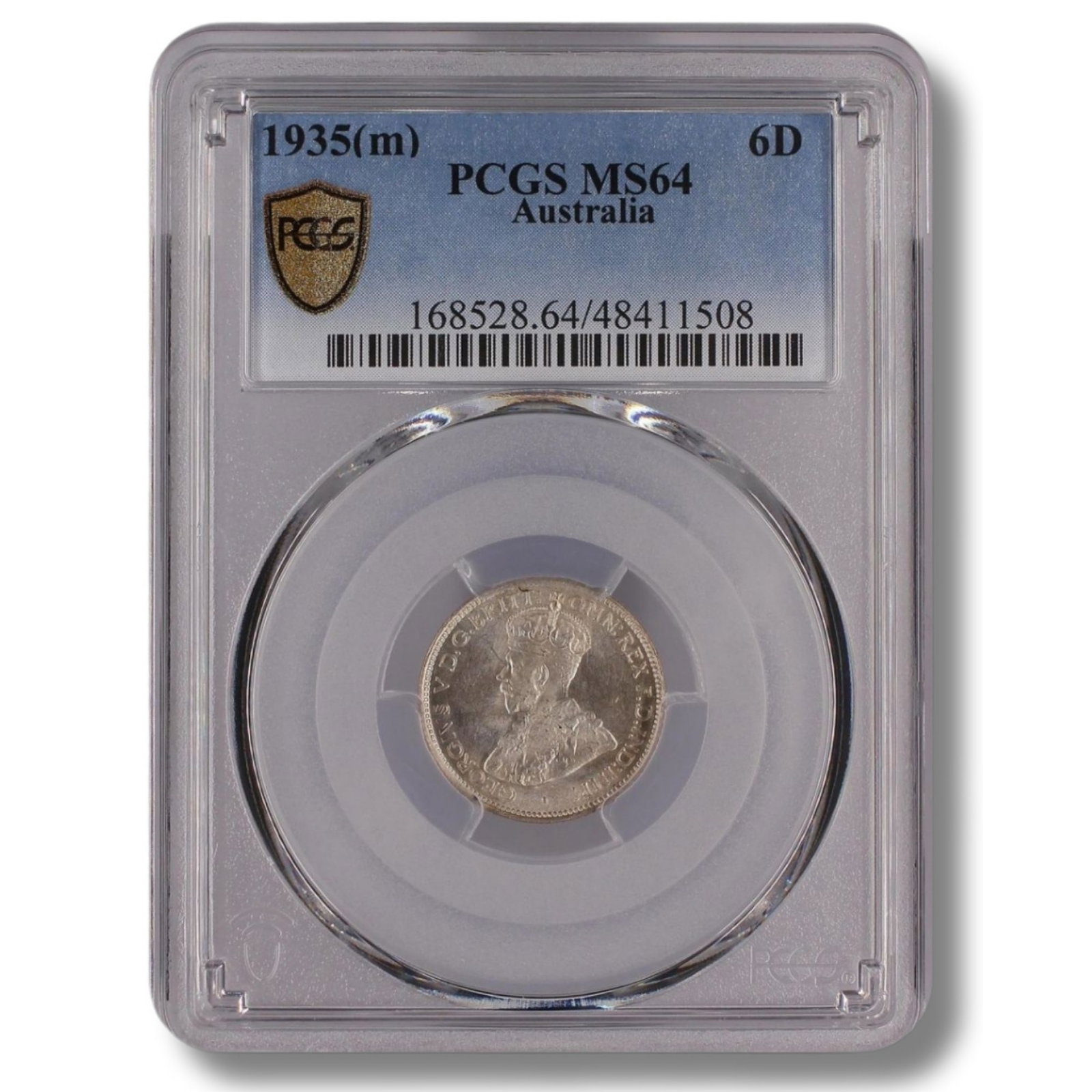 Australia 1935 Sixpence, PCGS MS64 (Pop 12 / Higher 9): George V Size . Medium Coins, Monies & Stamps Exhibited Coins, Australia & New Zealand