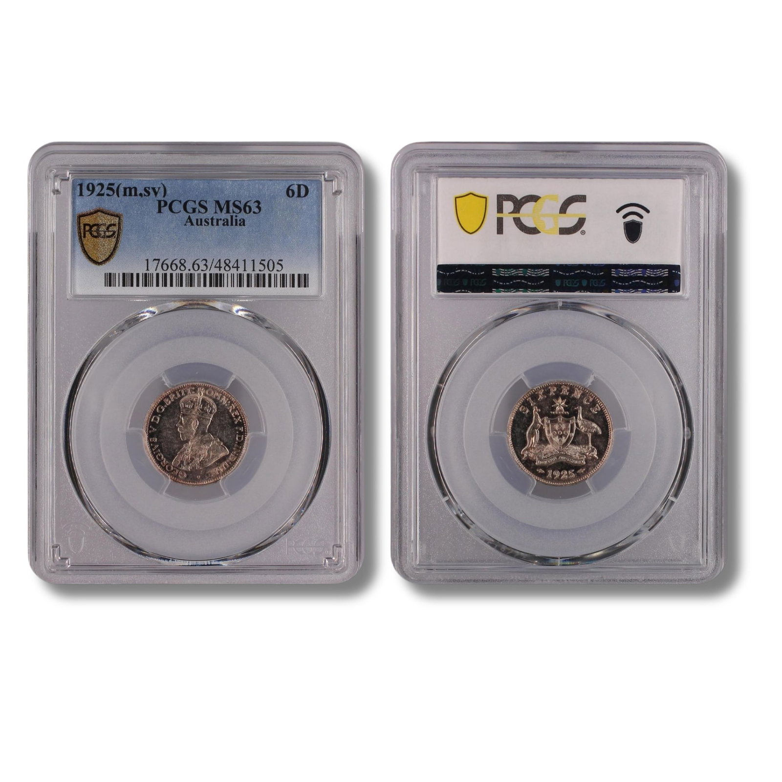 Australia 1925 Sixpence, PCGS MS63 (Pop 14 / Higher 17) - 2