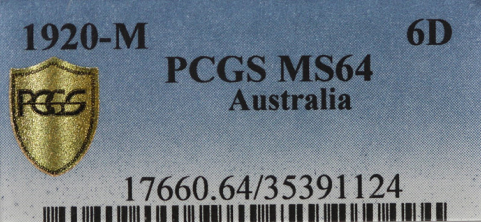 Australia 1920 M Sixpence, PCGS MS64 (Pop 16) - 3