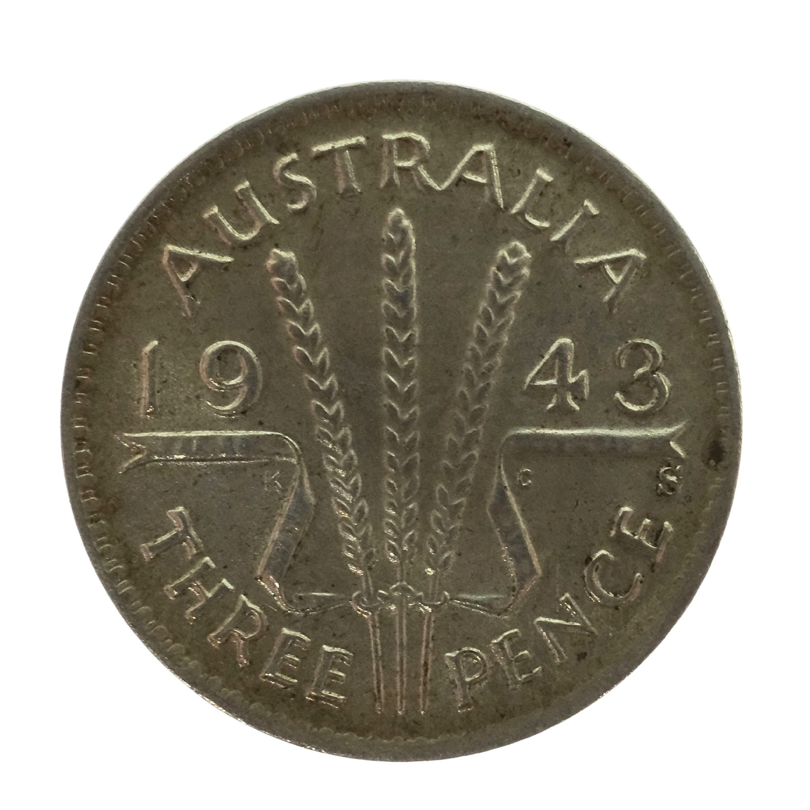 Australia 1943 S Threepence, Uncirculated: Denver Mint