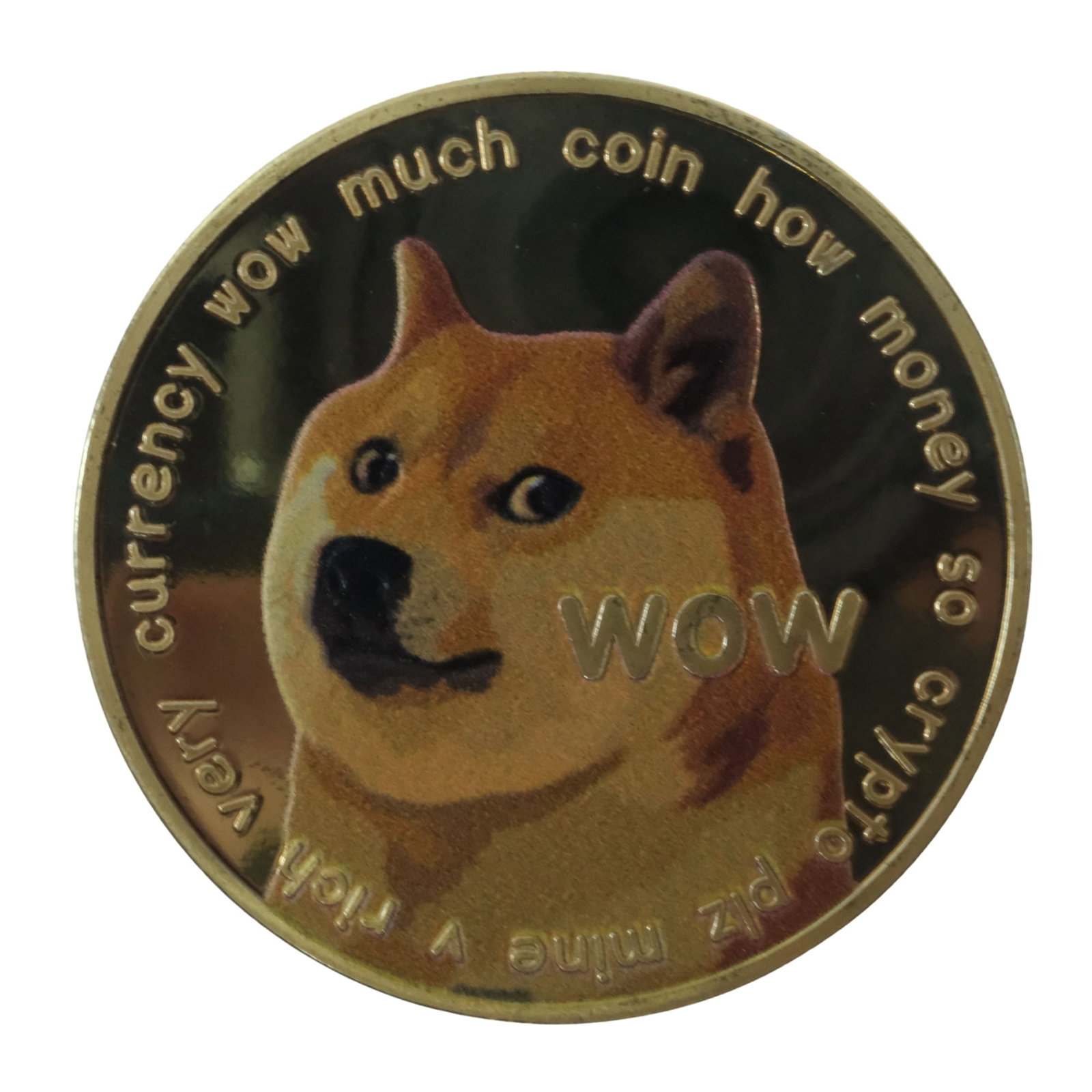 U.S.A. 'To the Moon' Coloured Prooflike Dogecoin, FDC: 'In Doge We Trust' - Elon Musk's favourite Crypto Currency Size Diameter 40mm