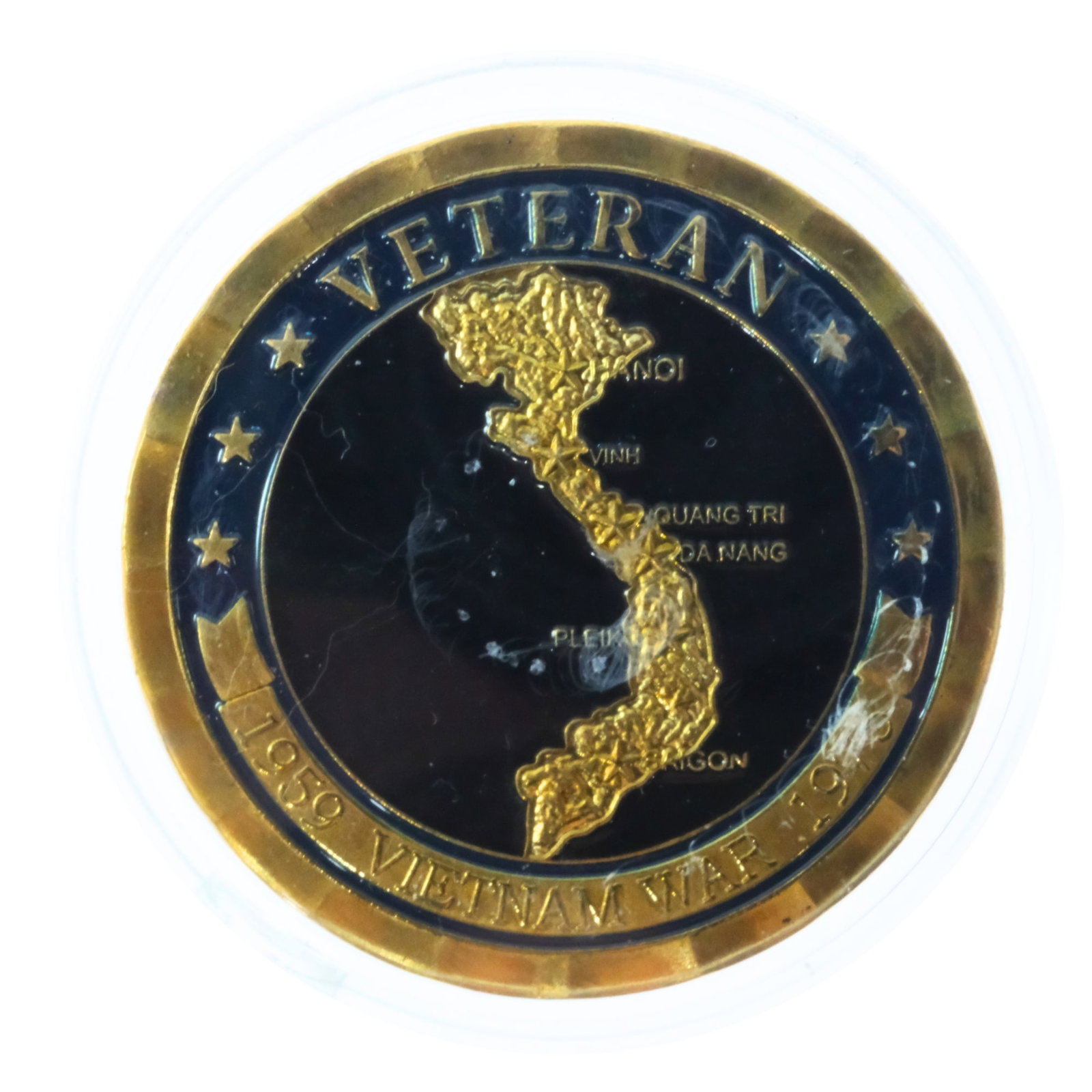 U.S.A. 'Veteran' Vietnam War 1959 - 1975 Coloured Medal, Uncirculated (1 of 2)