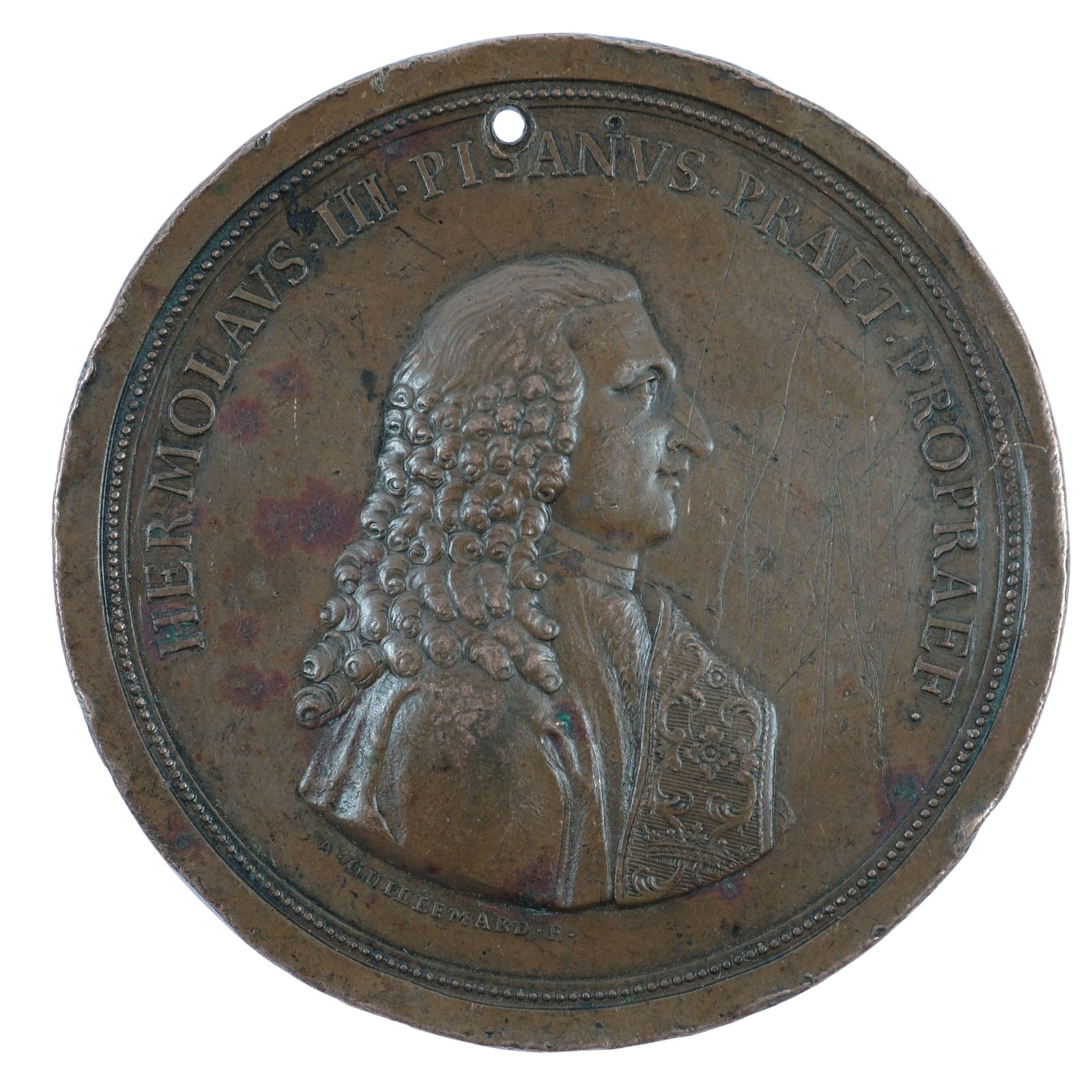 Verona (Italy) Bronze Medal struck in 1791 to mark the End of a severe Drought, EF details: . Size Diameter 54mm Condition Obverse scratches & holed