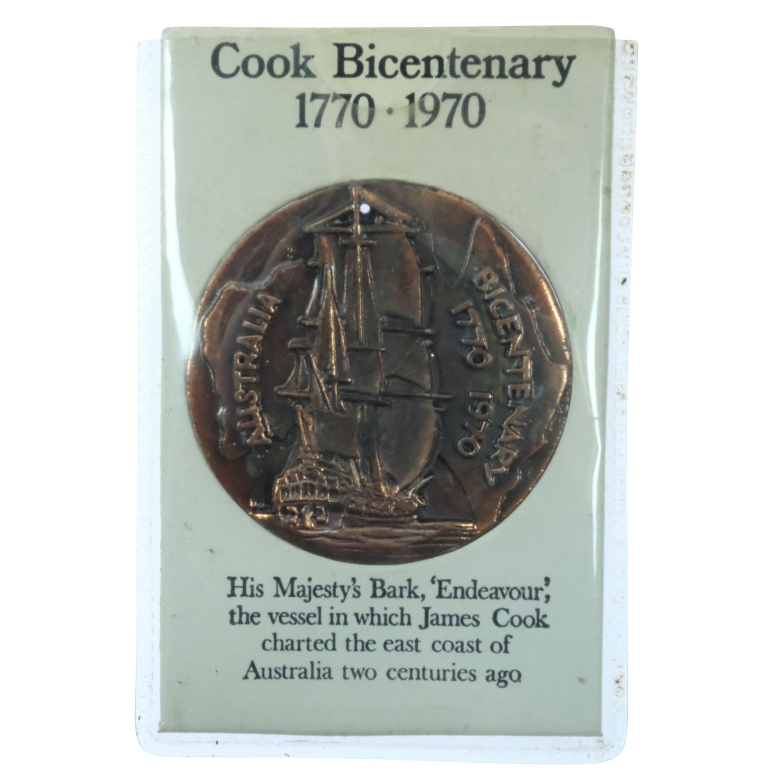 Australia 1770 - 1970' 'Captain Cook' Bicentenary Bronze Medal, Uncirculated - 2