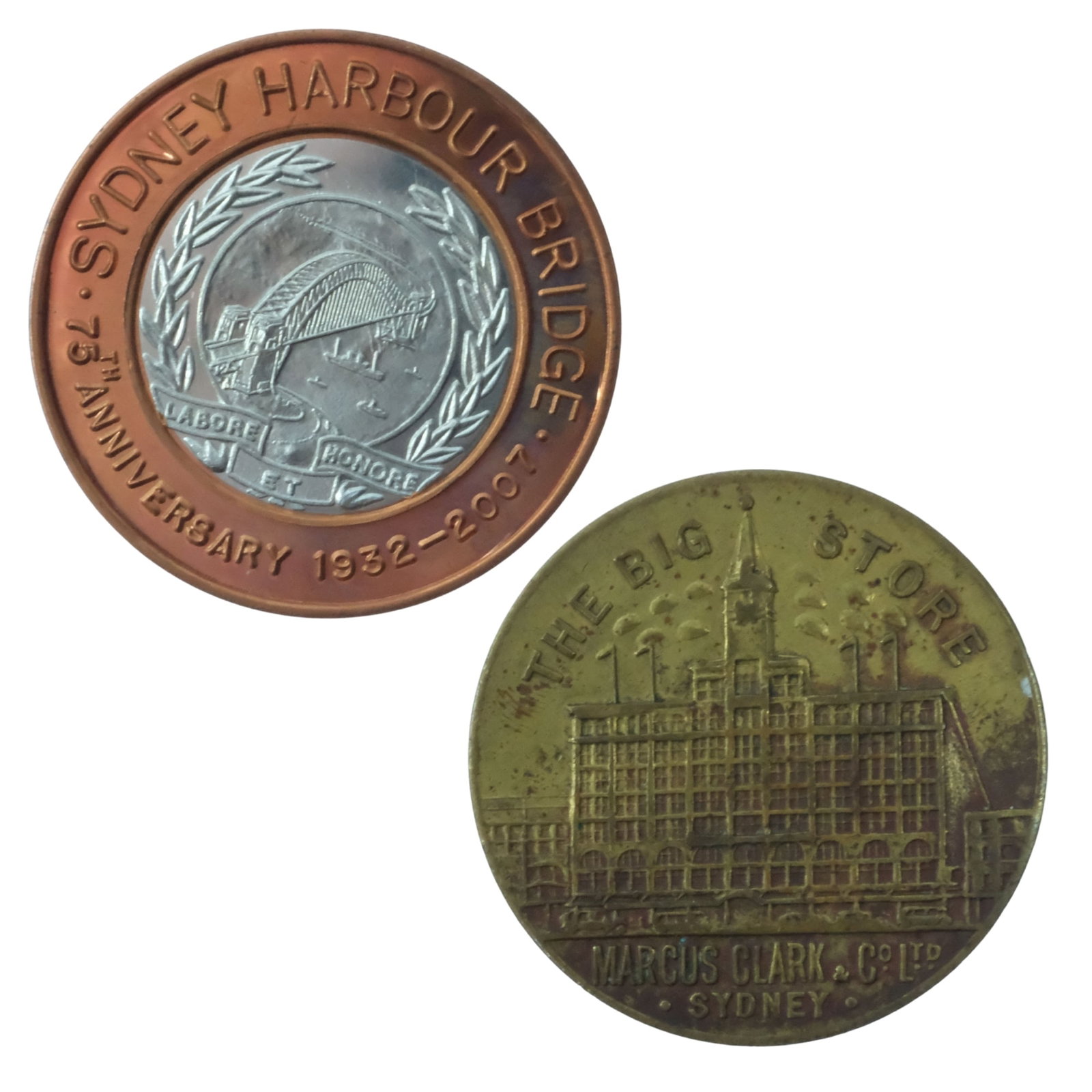 Australia 1932 & 2007 'Sydney Harbour Bridge' Commemorative Medals, About Uncirc & Uncirc (2): The first issued by Mark Foys & the second by the Australia Numismatic Society Size Diameters 38mm