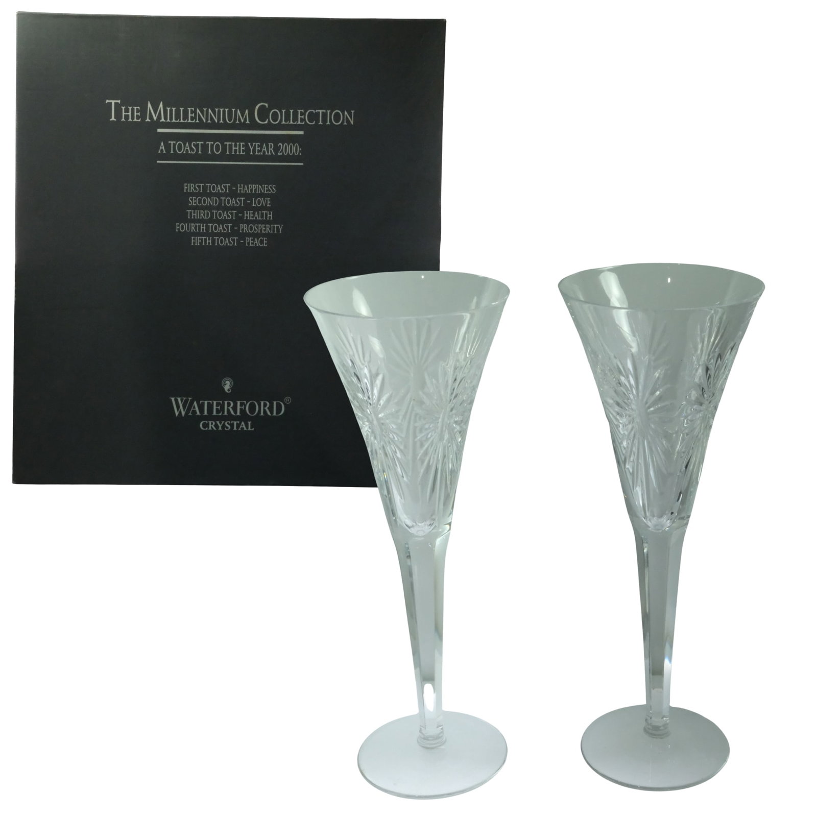 Waterford Crystal 'The Millennium Collection - A Toast to the Year 2000' Toasting Flutes (Pair) (1 of 3)