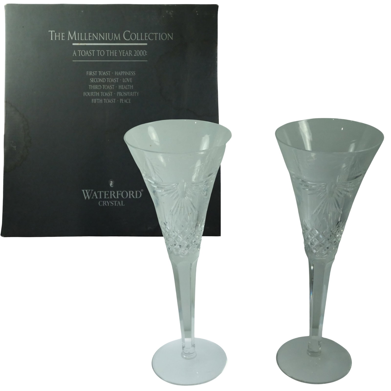 Waterford Crystal 'The Millennium Collection - A Toast to the Year 2000' Toasting Flutes (Pair) (1 of 4)