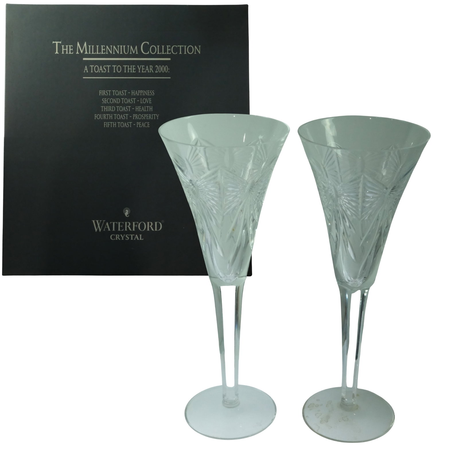 Waterford Crystal 'The Millennium Collection - A Toast to the Year 2000' Toasting Flutes (Pair) (1 of 4)