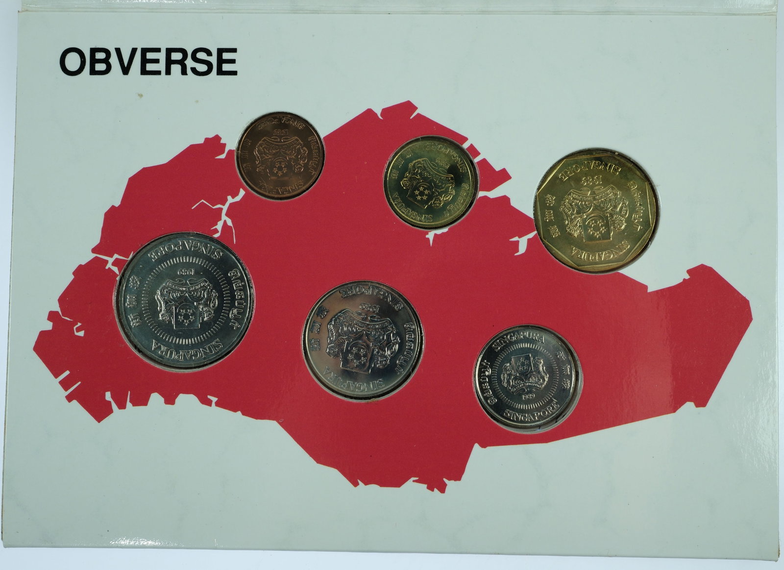 Singapore 1989 "Year of the Snake' Mint Set (6 Coins),Unc - 3