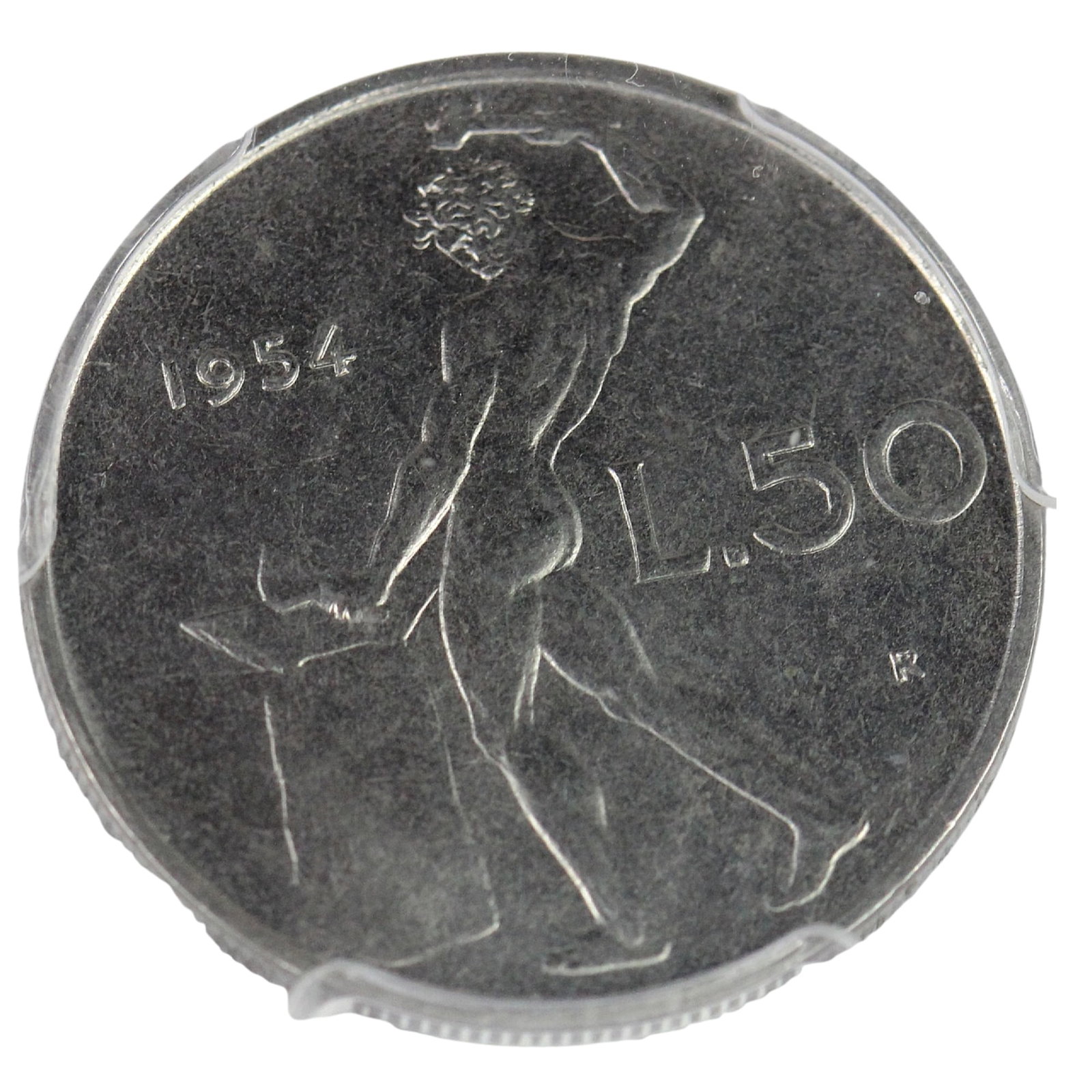 Italy 1954 R 50 Lira, PCGS MS65 (Pop 2 / Higher 1): . Medium Coins, Monies & Stamps