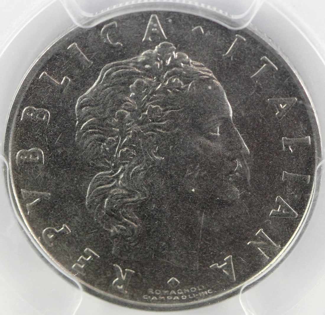 Italy 1954 R 50 Lira, PCGS MS65 (Pop 2 / Higher 1) - 2