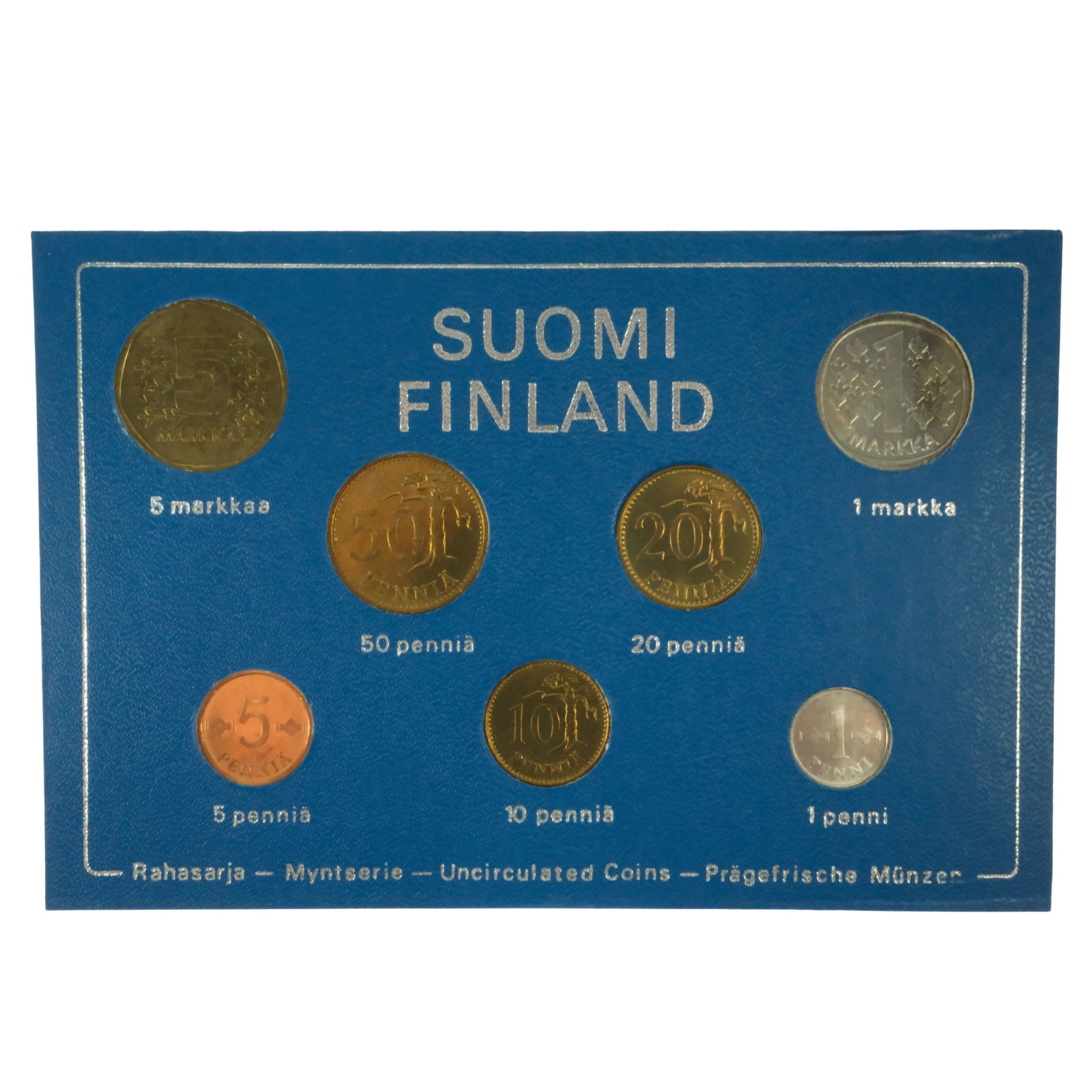Finland 1975 Mint Set (7 Coins), Uncirculated: .