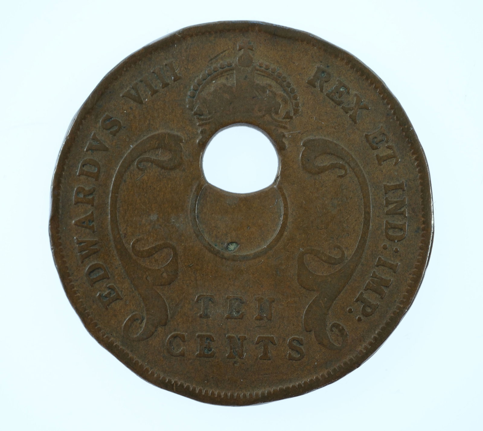 East Africa 1936 'Error' Ten Cents, Very Fine details - 2