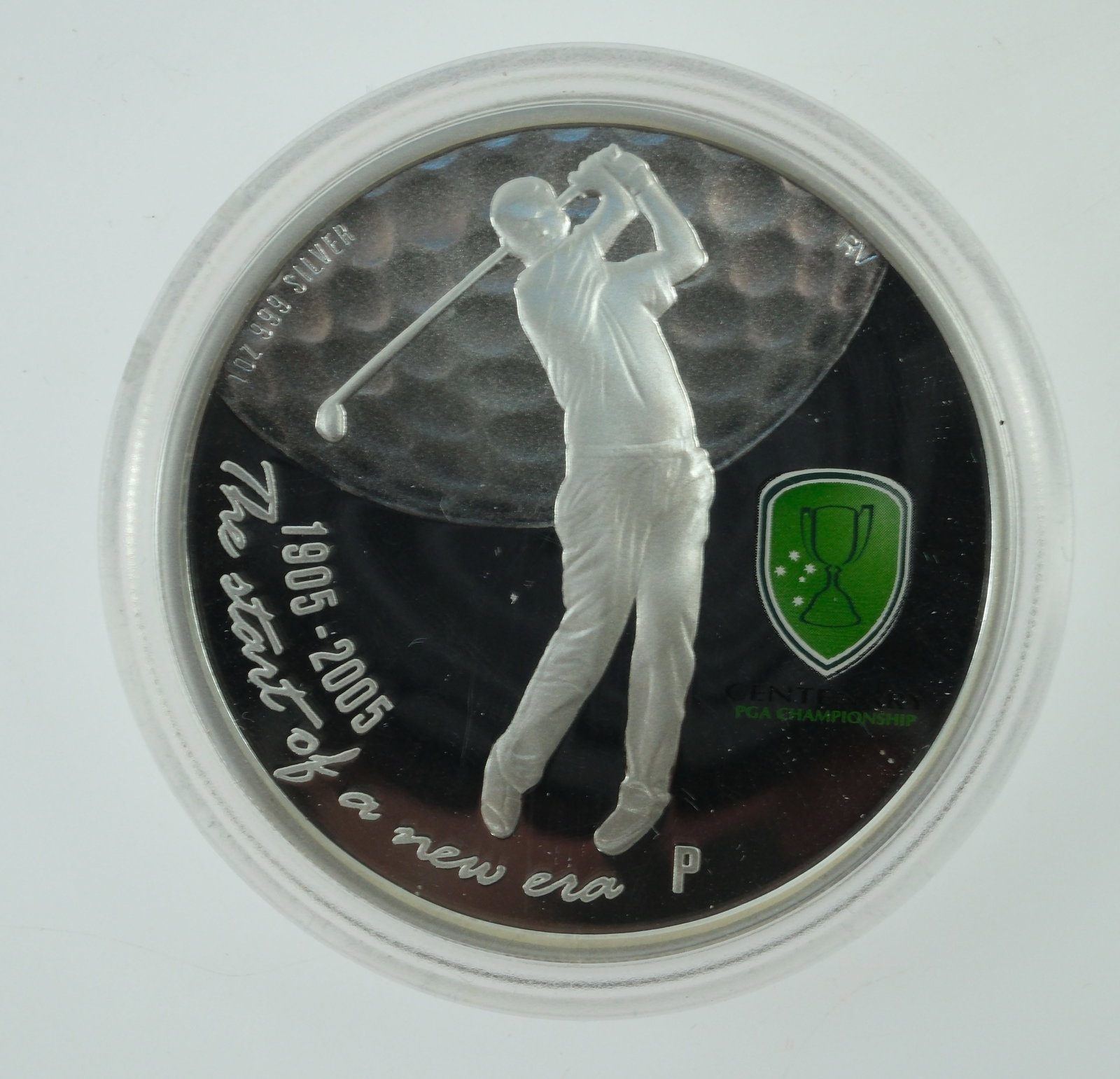 Australia 2005 'PGA Centenary' Coloured Proof Silver (999) $1, FDC - 3