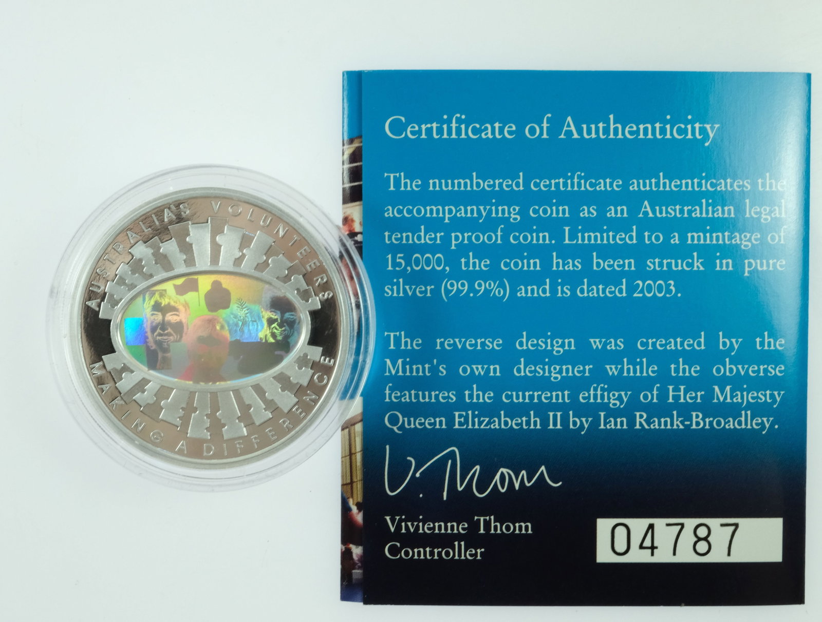 Australia 2003 'Finale' Hologram Proof Silver (999) $5,FDC - 4