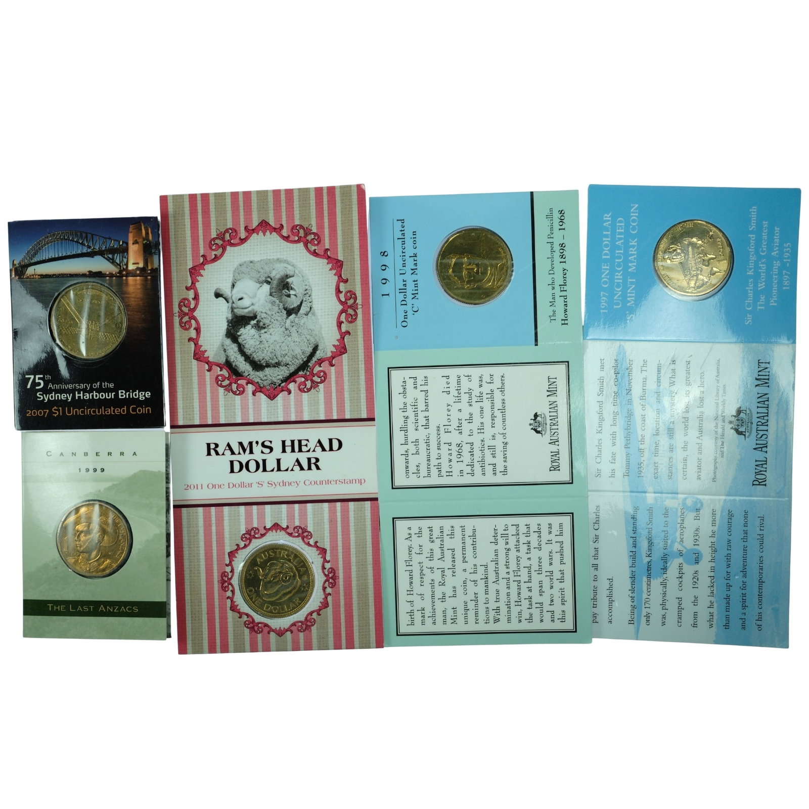 Australia 1999 - 2011 Al-Br $1's, Uncirculated (5 Different) (1 of 1)