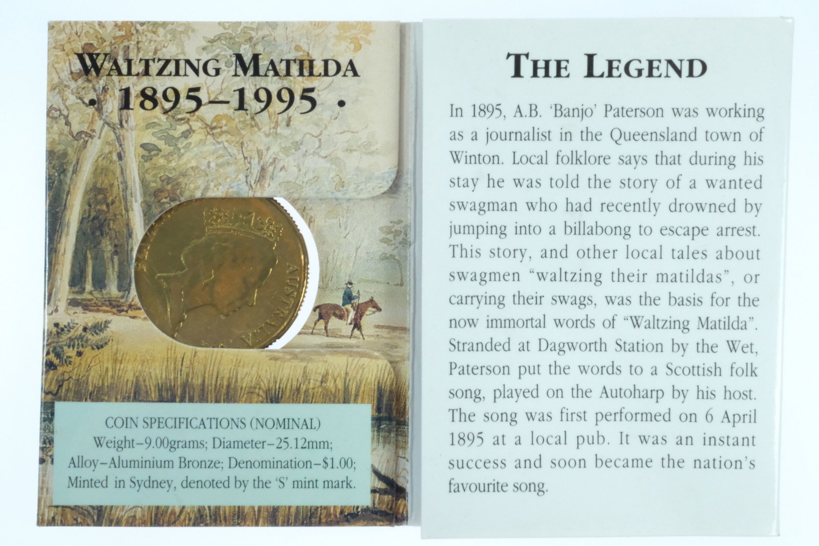 Australia 1995 'S' Mintmark Waltzing Matilda Al-Br $1's, Uncirculated (3) - 3