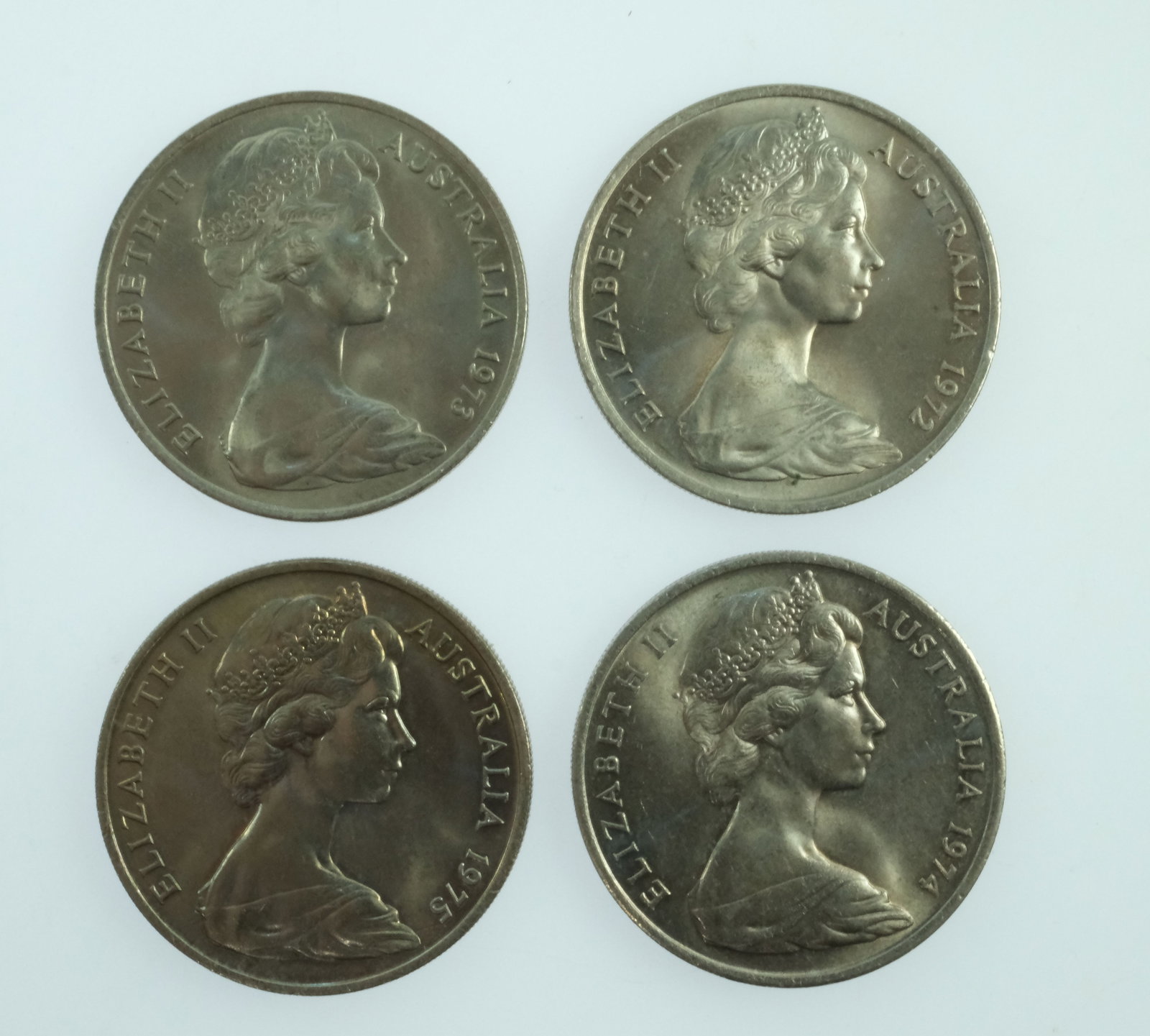 Australia 1972, 73, 74 & 75 Twenty Cents, Choice Uncirculated (4 coins) - 2