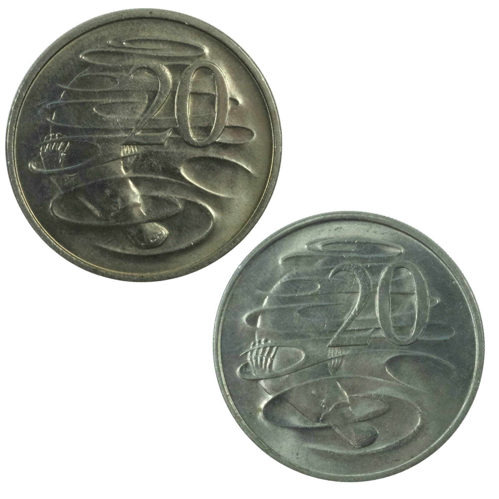Australia 1966 (L) & 1967 Twenty Cents, Uncirculated (2 coins): Scarce Medium Coins, Monies & Stamps Exhibited Coins, Australia & New Zealand