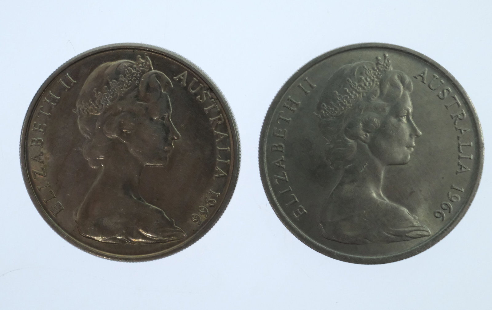 Australia 1966 (C) & 1966 (L) Twenty Cents, Uncirculated (2 coins) - 2