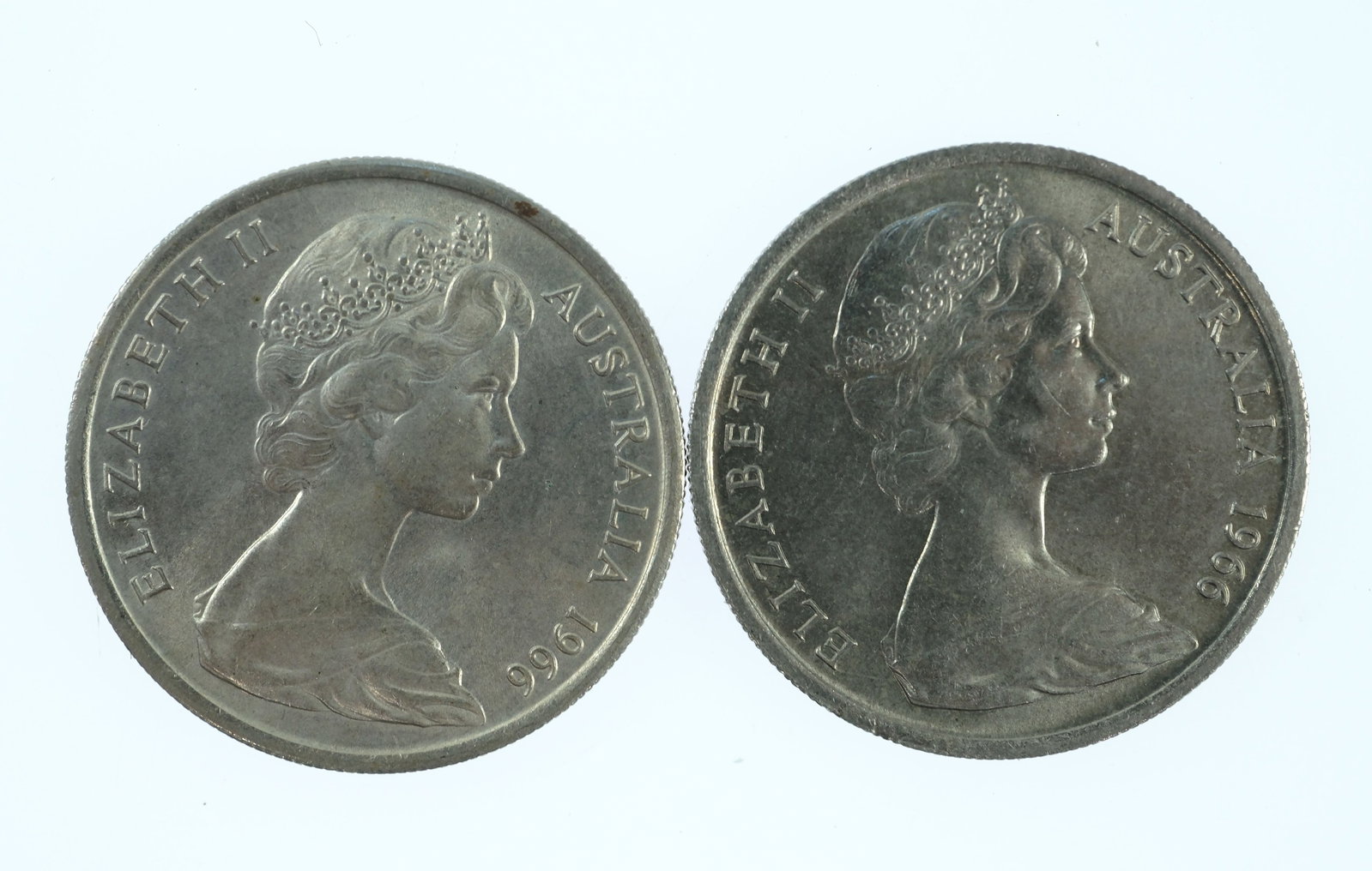 Australia 1966 (C) & (L) 10 Cents, Choice Uncirculated (2 coins) - 2