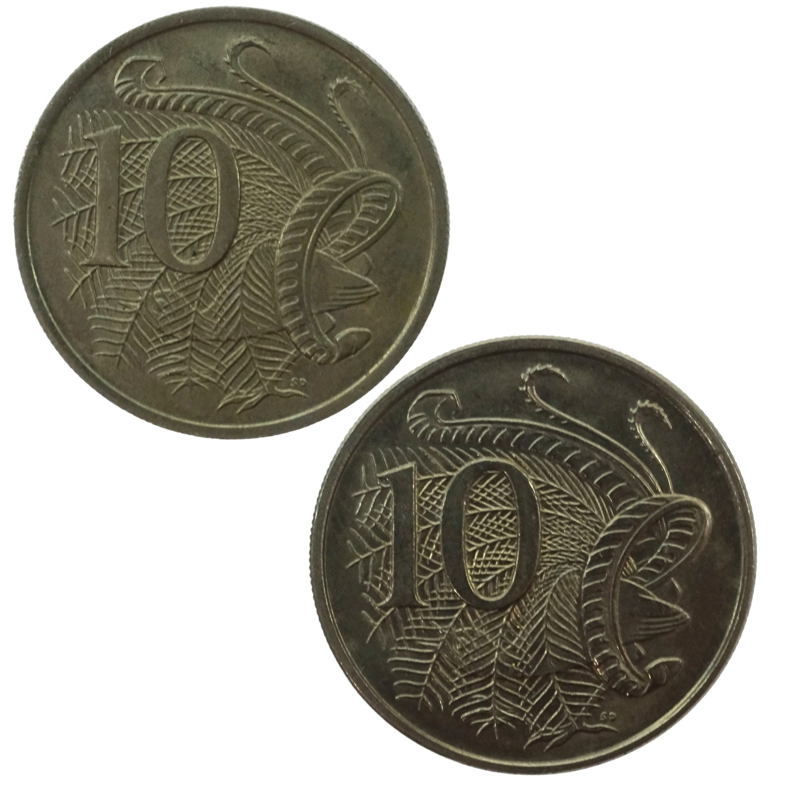 Australia 1966 (C) & (L) 10 Cents, Choice Uncirculated (2 coins): Canberra & London Mint varieties