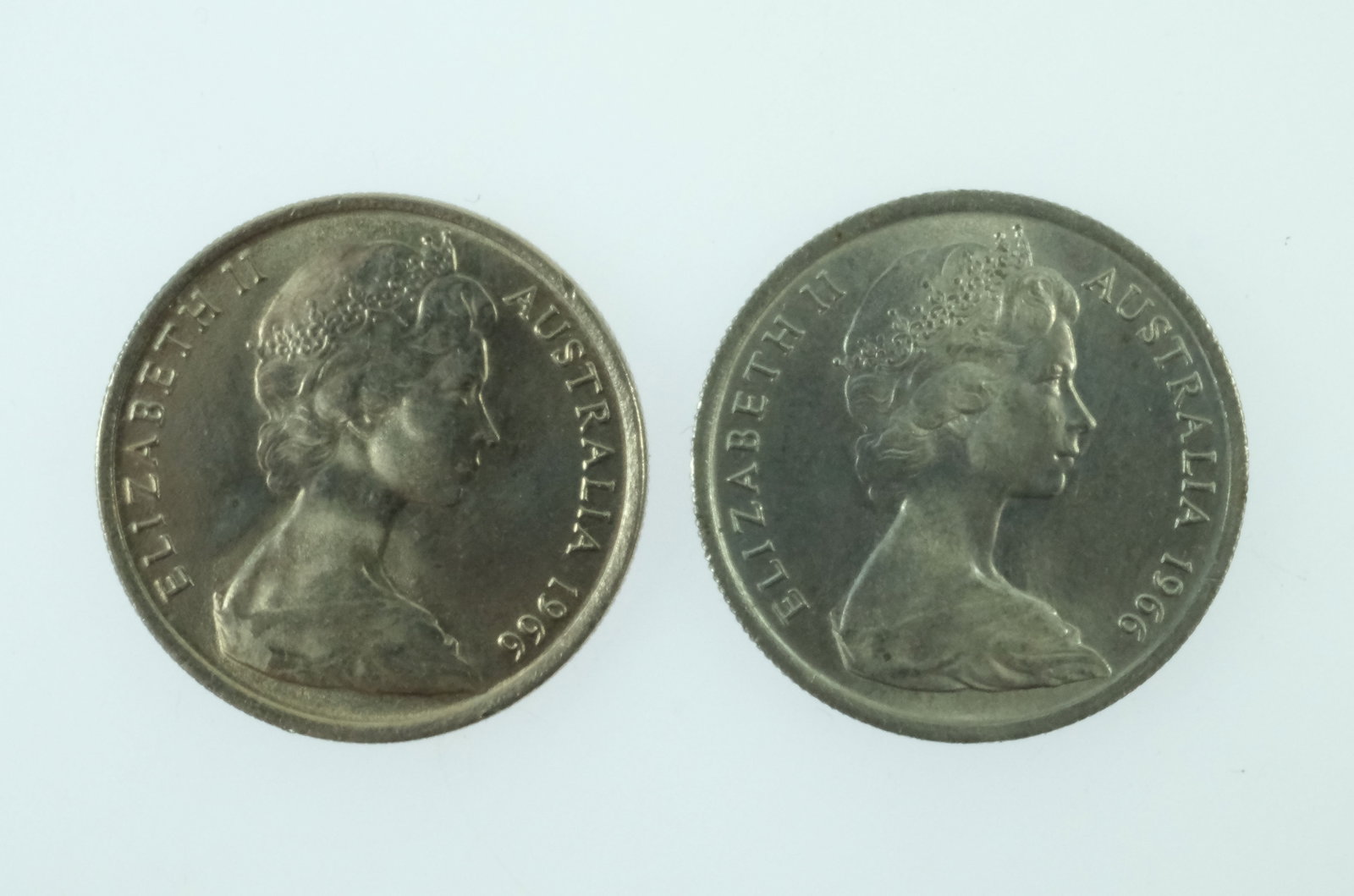Australia 1966 (C) & (L) Five Cents, Choice Uncirculated (2 coins) - 2