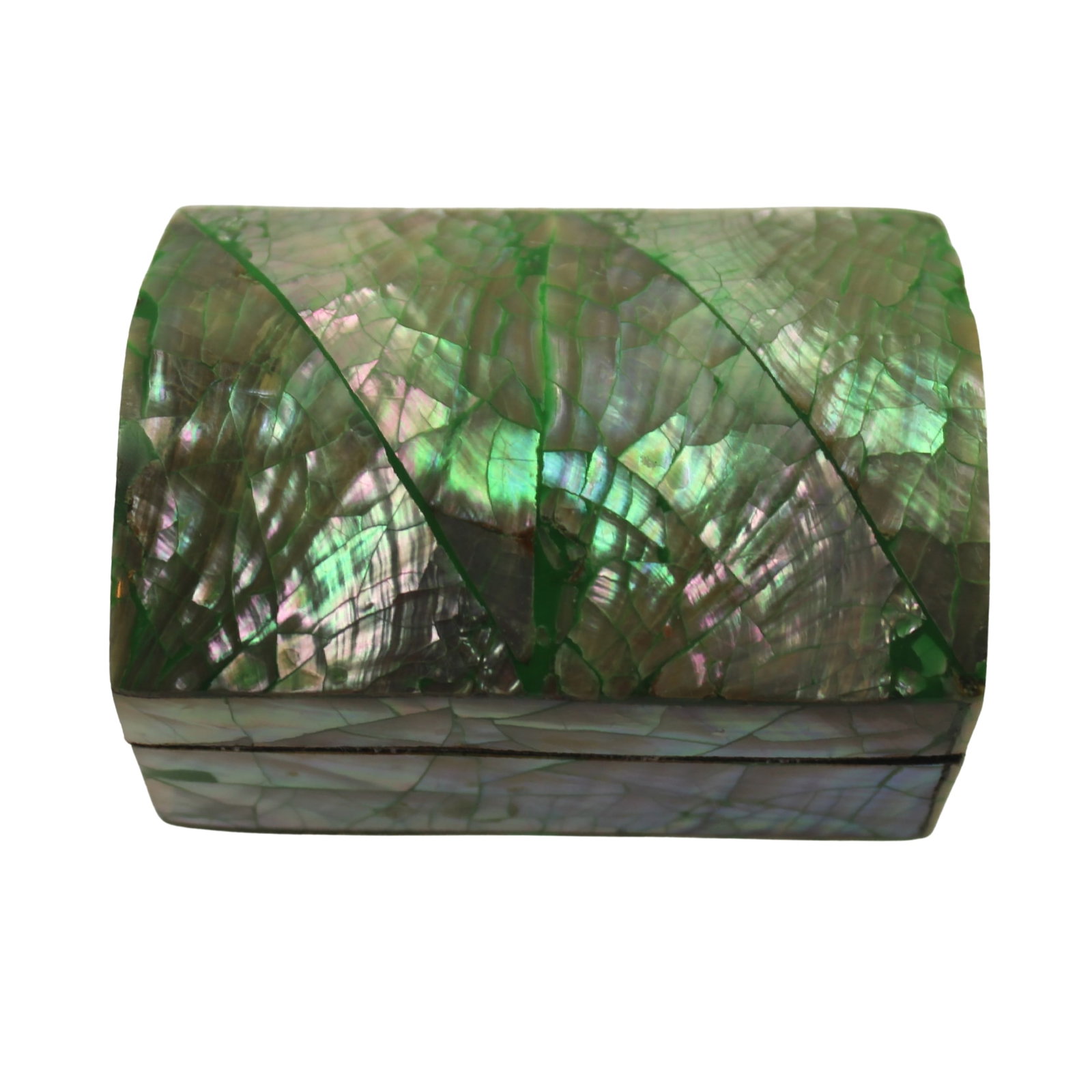 Small Mother of Pearl Treasure Chest Box with Green veins (1 of 4)
