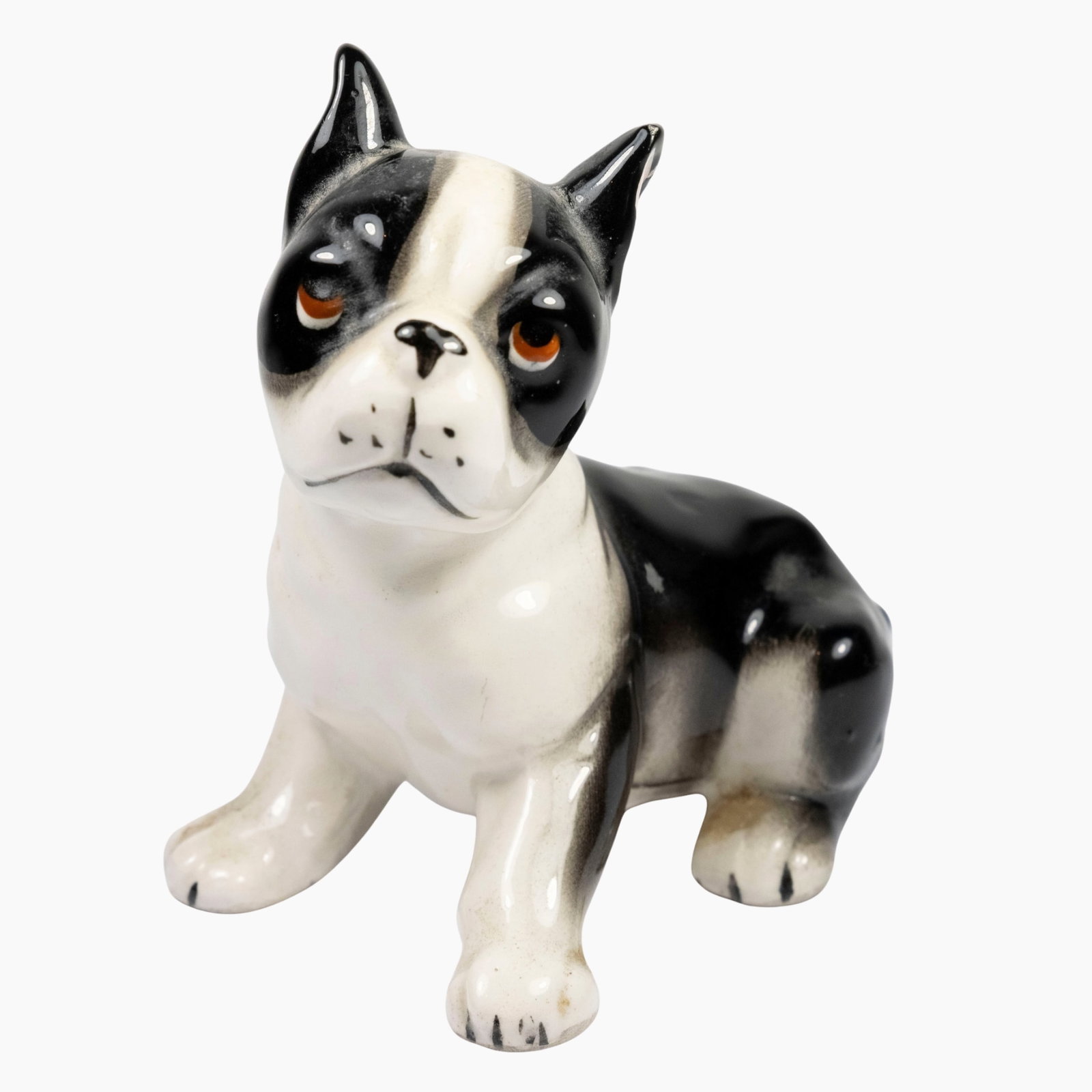 Small Porcelain French Bulldog Figurine: . Size Stands 8cms Medium Porcelain & China Exhibited General