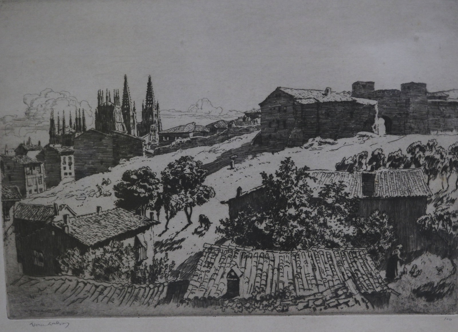 Lionel Lindsay (Australian 1874 - 1961) signed Print of Burgos (Castile Region of Spain) - 3